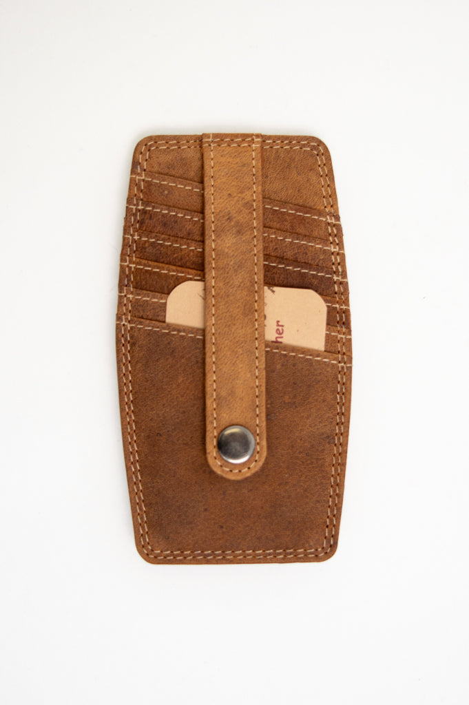 Adrian Klis 215 Genuine Leather Natural Card Holder - Slim RFID Blocking Wallet for Men & Women - Perfect for Travel, Business, and Everyday Use