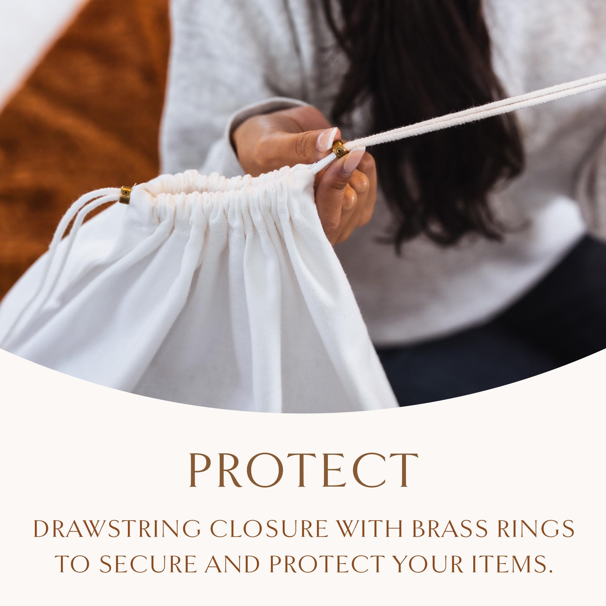 Hayden Hill Premium Organic Cotton Dust Bags for Handbags & Purses - 3 Pack Small (15 Inch) - Luxury Shoe Storage Bags, Purse Protectors for Closet Organization - Carbon Neutral Certified - Perfect for Travel, Storage & Luxury Item Protection