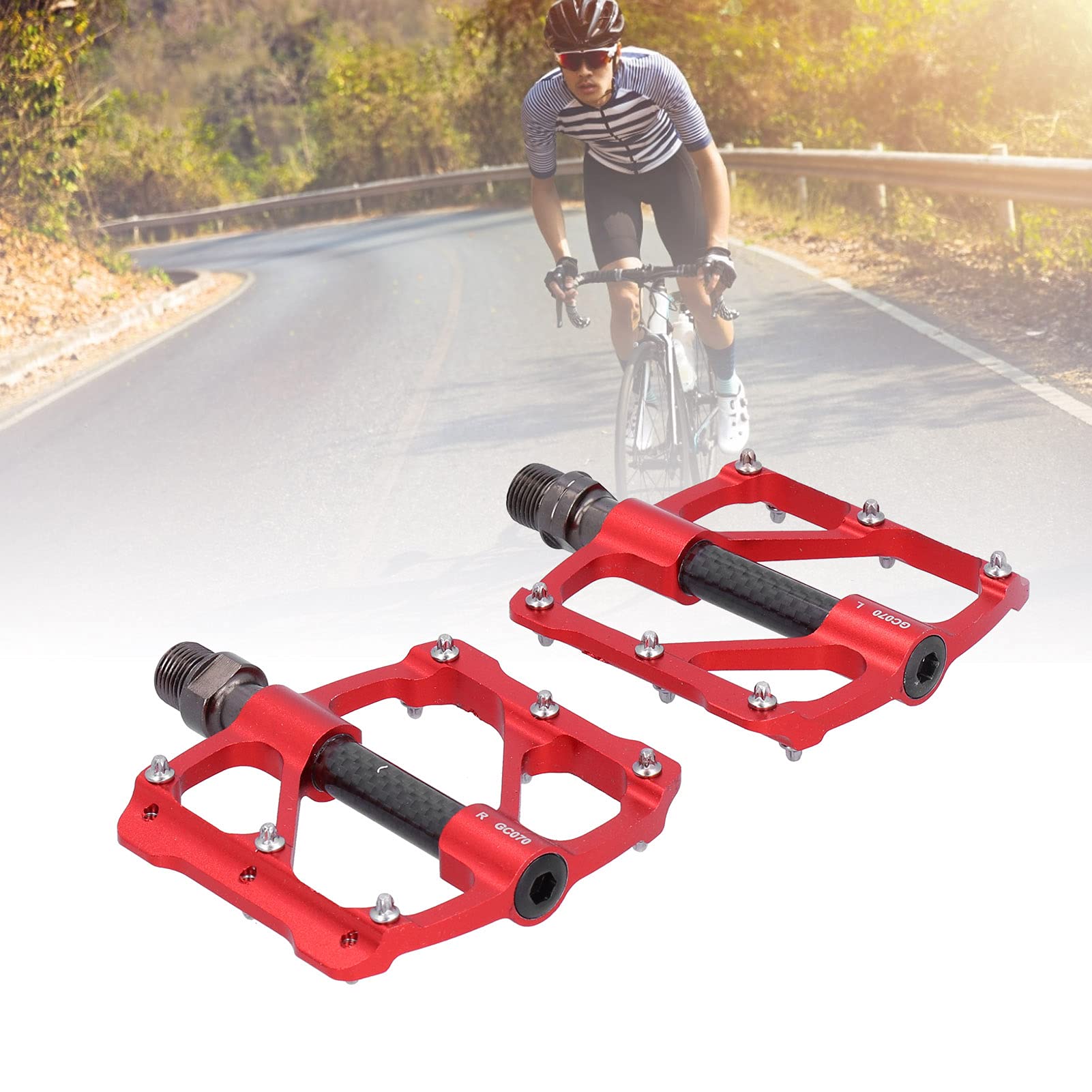Voluxe Bike Pedals with Anti-Slip Nails - 1 Pair Non-Slip Mountain Bike Pedals for Outdoor Cycling, Road Bikes & BMX - Perfect for Commuting, Trail Riding & Extreme Sports