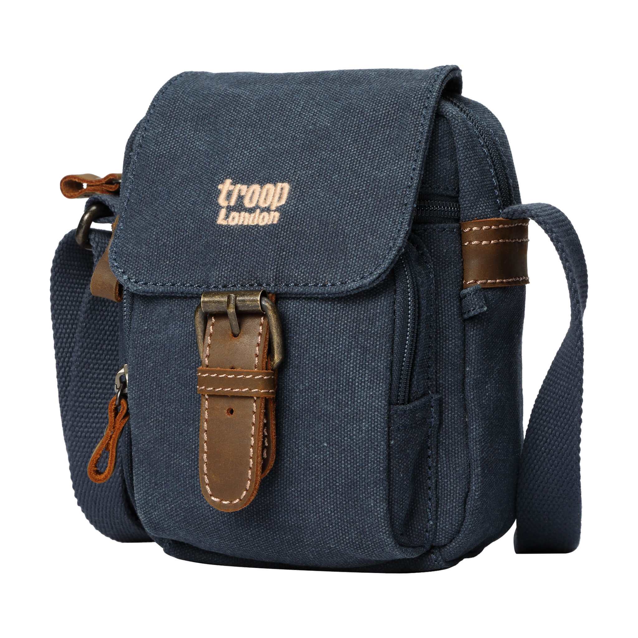 TRP0213 Troop London Classic Canvas Crossbody Bag for Men & Women - Stylish & Durable Everyday Shoulder Bag for Work, Travel & Casual Outings
