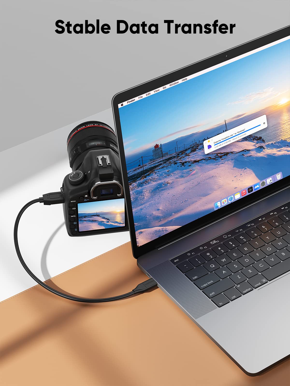CableCreation USB 3.1 Micro B to USB C Cable 2FT (10Gbps, 0.6m) - High Speed External Hard Drive Cable for MacBook Pro/Air, Samsung Galaxy S5, WD My Passport/Elements - Perfect for Data Transfer & Backup (Black)