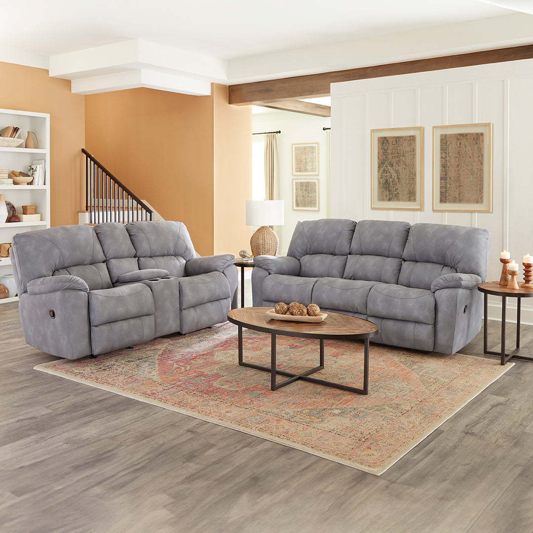 Rhino Rocking Loveseat with Console - Comfortable 2-Person Glider Chair with Cup Holders - Perfect for Nursery, Porch, or Living Room Relaxation