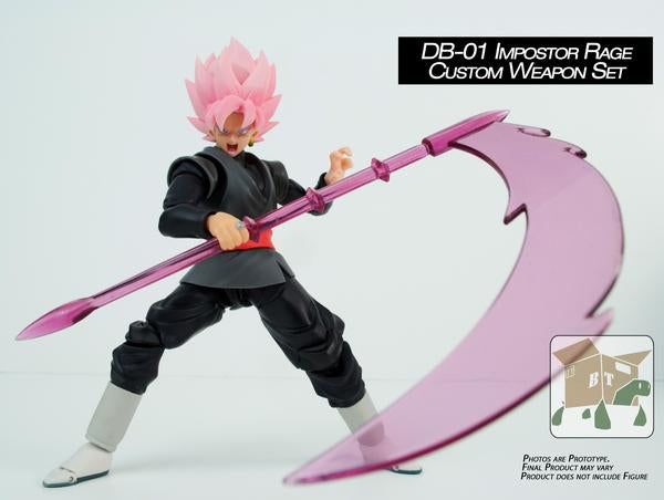 Custom S.H. Black Rose Goku DB 01 Impostor Rage Weapon Set - Perfect for Action Figure Displays & Anime Collectors