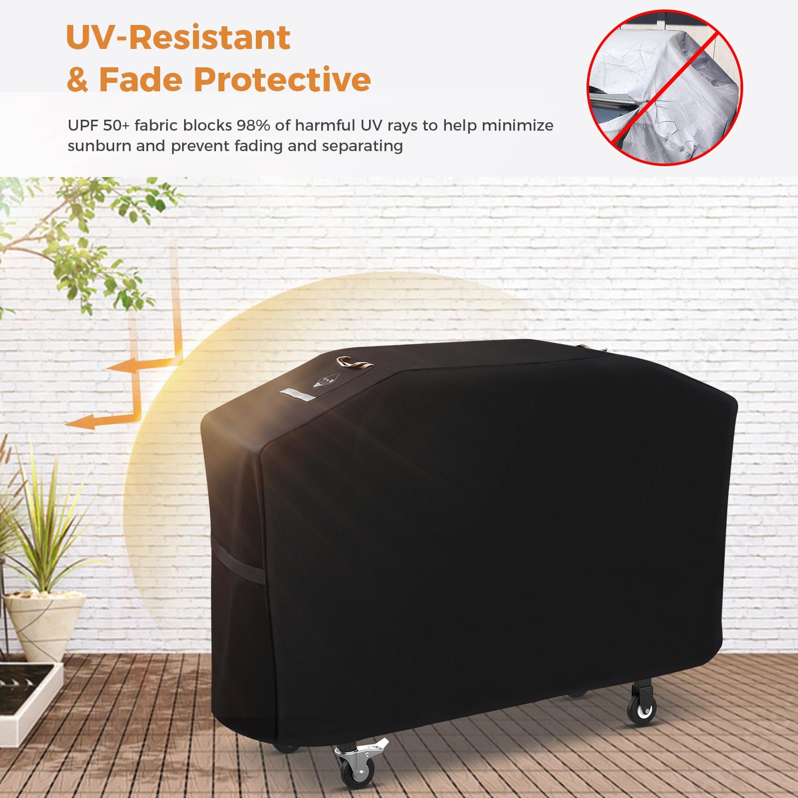 **Heavy Duty 600D Rip-Proof & Waterproof Blackstone 36 Inch Griddle Cover with Hood – Windproof Grill Cover for 4-Burner Griddle with Strap – Perfect for Outdoor Cooking, Camping, and Backyard BBQs**