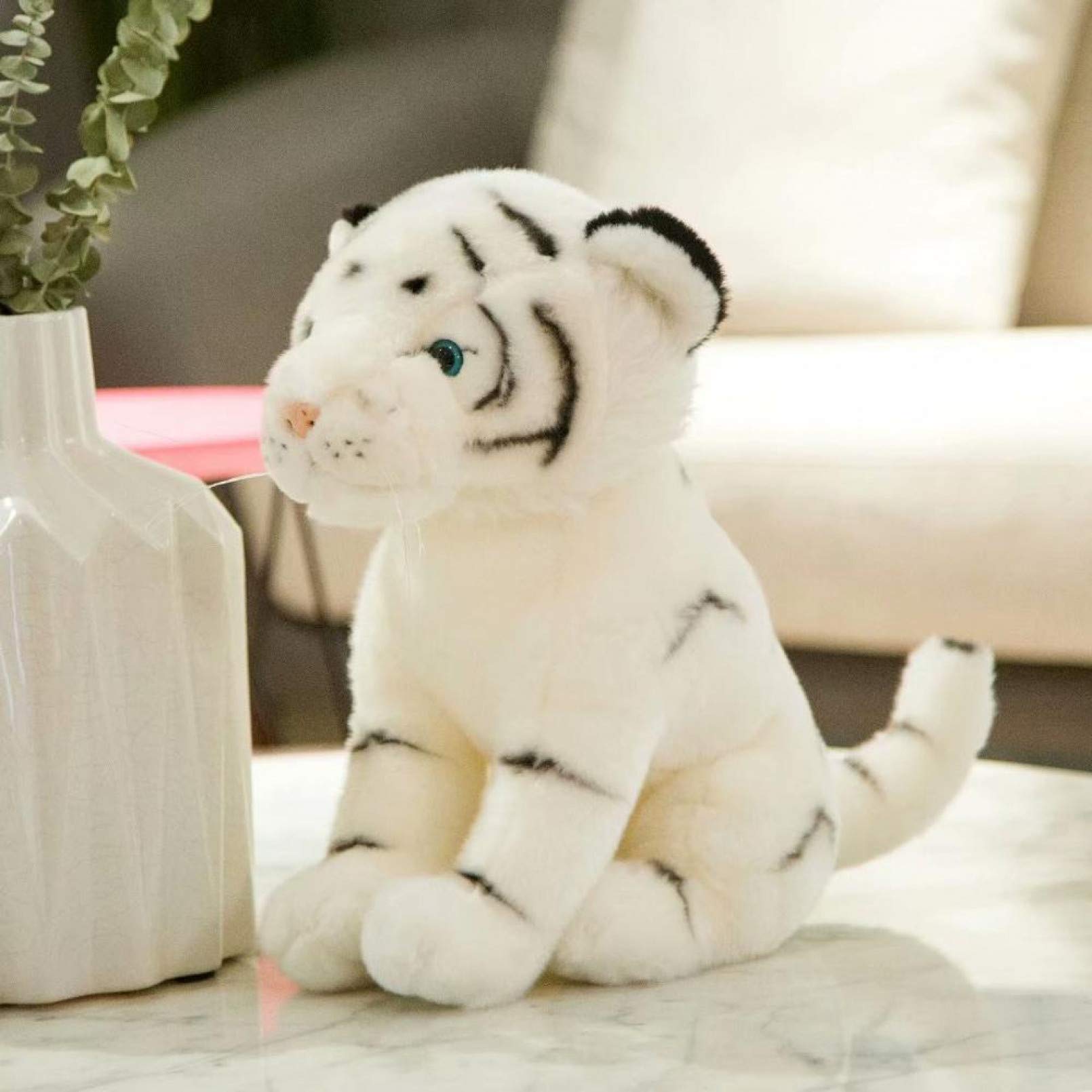 Cute White Tiger Plush Toy - Soft Stuffed Animal Doll & Baby Pillow for Kids | YYKKWWXX Simulation Tiger Stuffed Animal | Perfect for Nursery Decor, Birthday Gifts & Cuddling