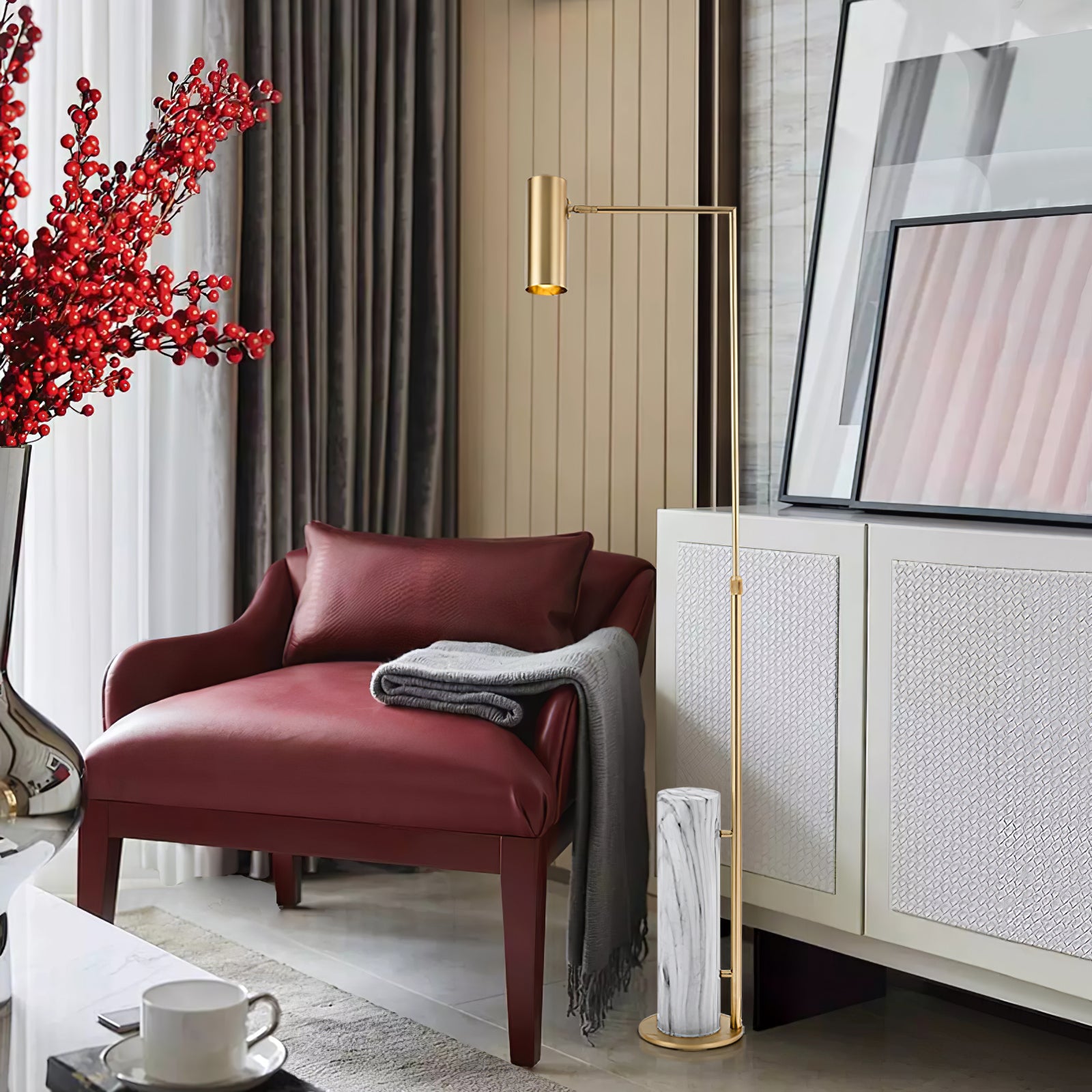 Modern Dimmable LED High Floor Lamp for Living Room - Adjustable Brightness, Tall Standing Light for Bedroom, Office & Reading Corner - Warm White to Cool Daylight (3000K-6500K)