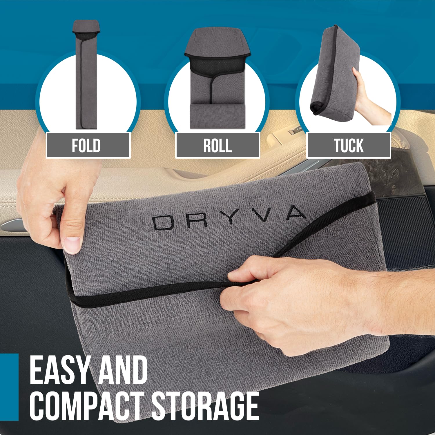 DryvaSeat Premium Microfiber Car Seat Covers - Waterproof & Sweatproof Seat Protectors for Cars, Trucks, SUVs & Vans - Universal Fit, Machine Washable, Non-Slip (Gray, 2 Pack) - Perfect for Road Trips, Daily Commutes & Pet Protection