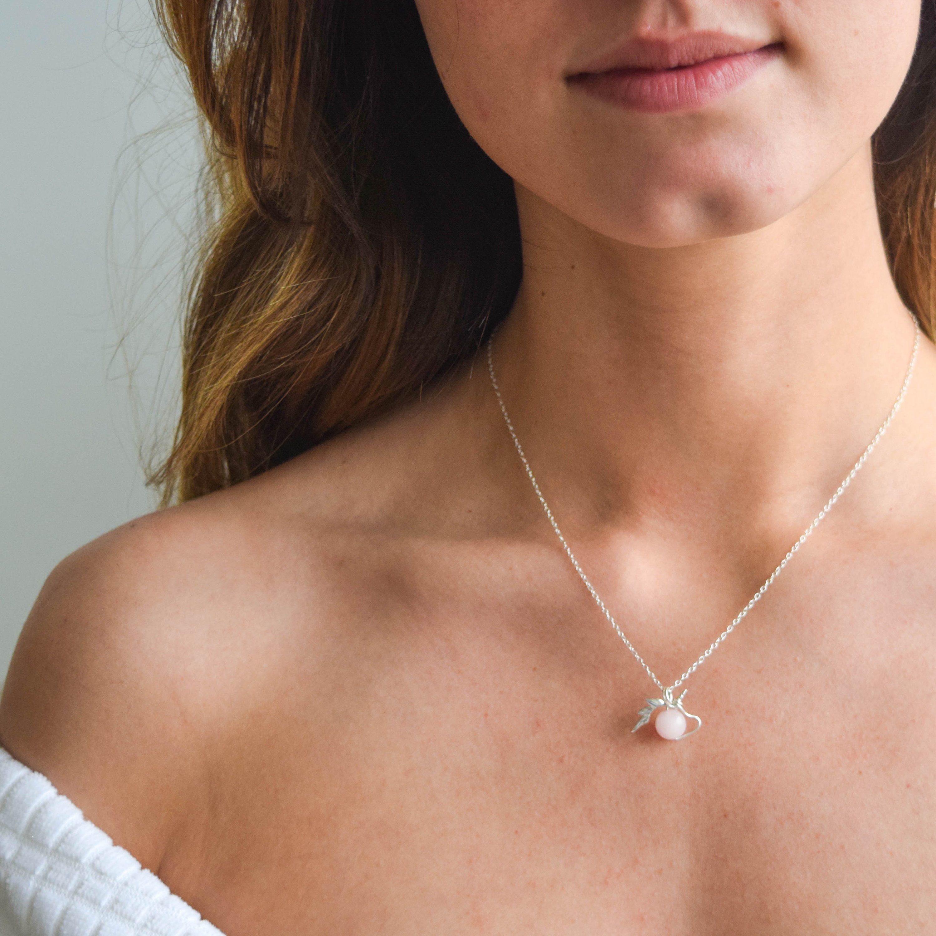 Rose Quartz Necklace with Unicorn Charm - 925 Sterling Silver Jewelry for Women | Healing Crystal Gift for Birthday, Valentine's Day & Spiritual Wellness