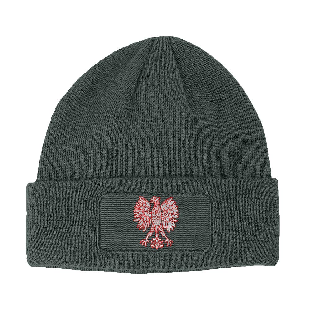 Polish Eagle Embroidery Patch Beanie Hat for Men & Women - Warm Winter Skull Cap with Eagle Design for Outdoor Activities & Casual Wear
