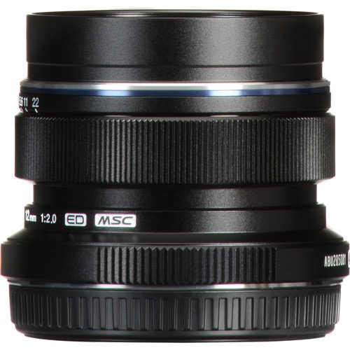 OM SYSTEM M.Zuiko Digital ED 12mm f/2.0 Wide Angle Lens (Black) - Perfect for Landscape, Street & Low Light Photography | Micro Four Thirds Mount