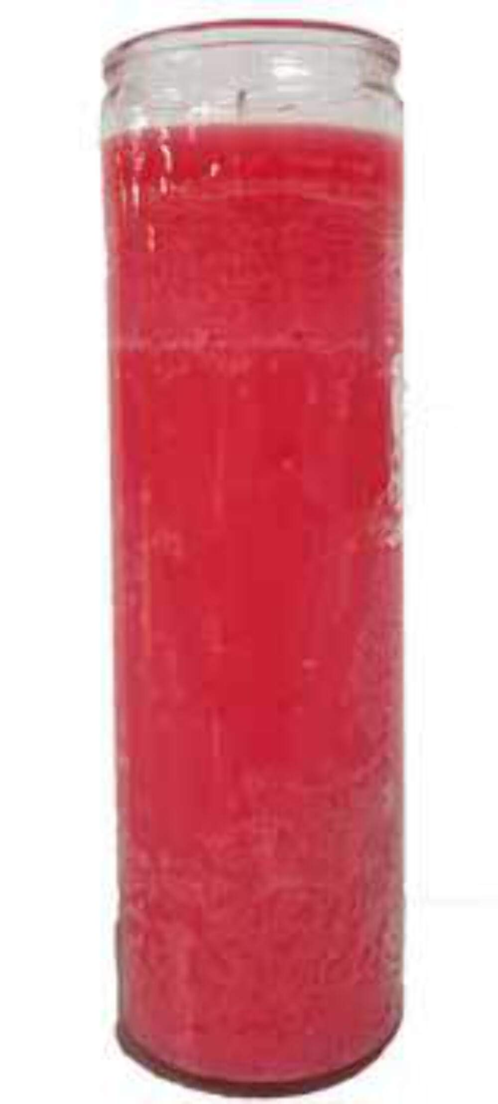 Unscented Pink Glass Prayer Candles 8 Inch - Devotional Church Candles for Religious Ceremonies, Home Altars & Spiritual Meditation