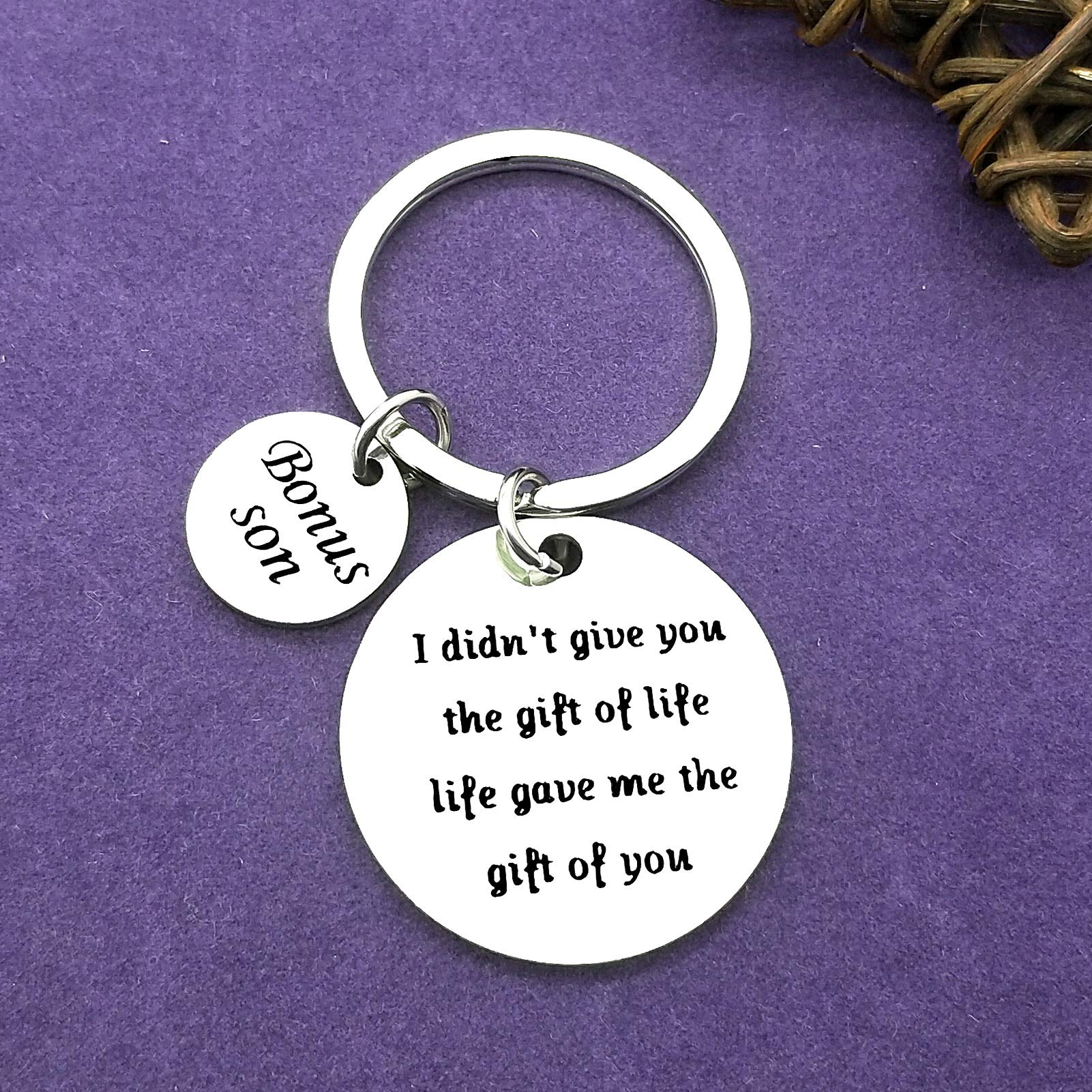 Vadaka Son-in-Law Jewelry Keychain - Engraved Stepson Gift, Wedding Present, Adoption Keepsake - Perfect for Bonus Sons, Family Members - Ideal for Birthdays, Christmas, Graduations & Special Occasions - Durable Keyring for Everyday Use at Home, Office or Travel