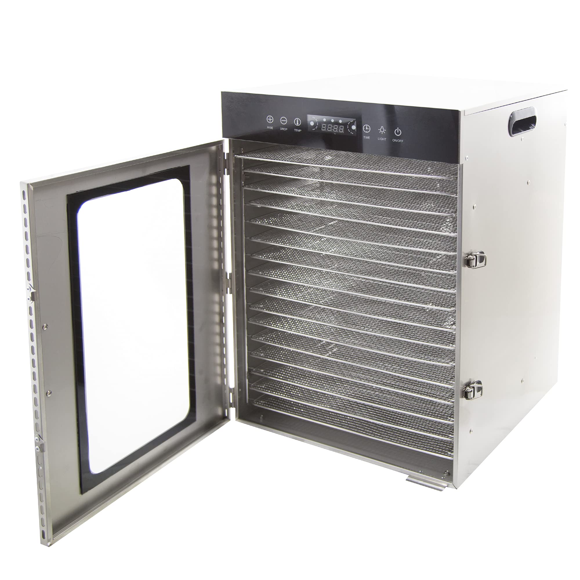 Premium 1350W Stainless Steel Food Dehydrator with 16 Trays - Digital Temperature Control & 24H Timer for Jerky, Meat, Fruit, Herbs, Mushrooms, Vegetables - Perfect for Home Drying, Healthy Snacks, and DIY Pet Treats - Commercial-Grade Food Dryer for Kitchen, Camping, and Food Preservation