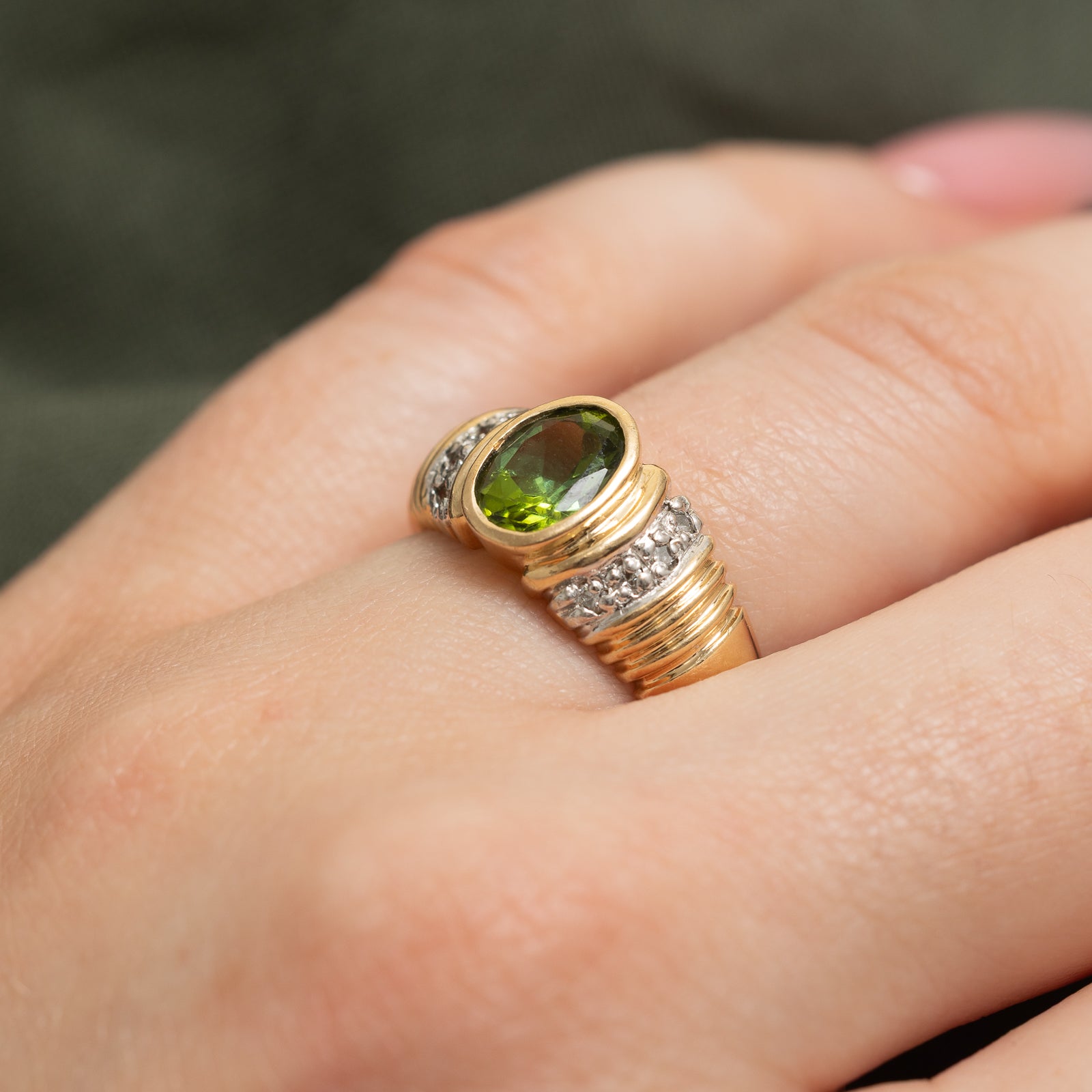Exquisite Bezel Set Tourmaline & Diamond Ring | 0.09ctw Diamonds & 1.23ct Tourmaline | Size 7 | Elegant Jewelry Gift for Women, Anniversary, Engagement & Special Occasions