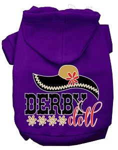 Stylish Derby Doll Screen Print Dog Hoodies - Multiple Colors for Small & Large Dogs - Perfect for Outdoor Walks & Pet Fashion