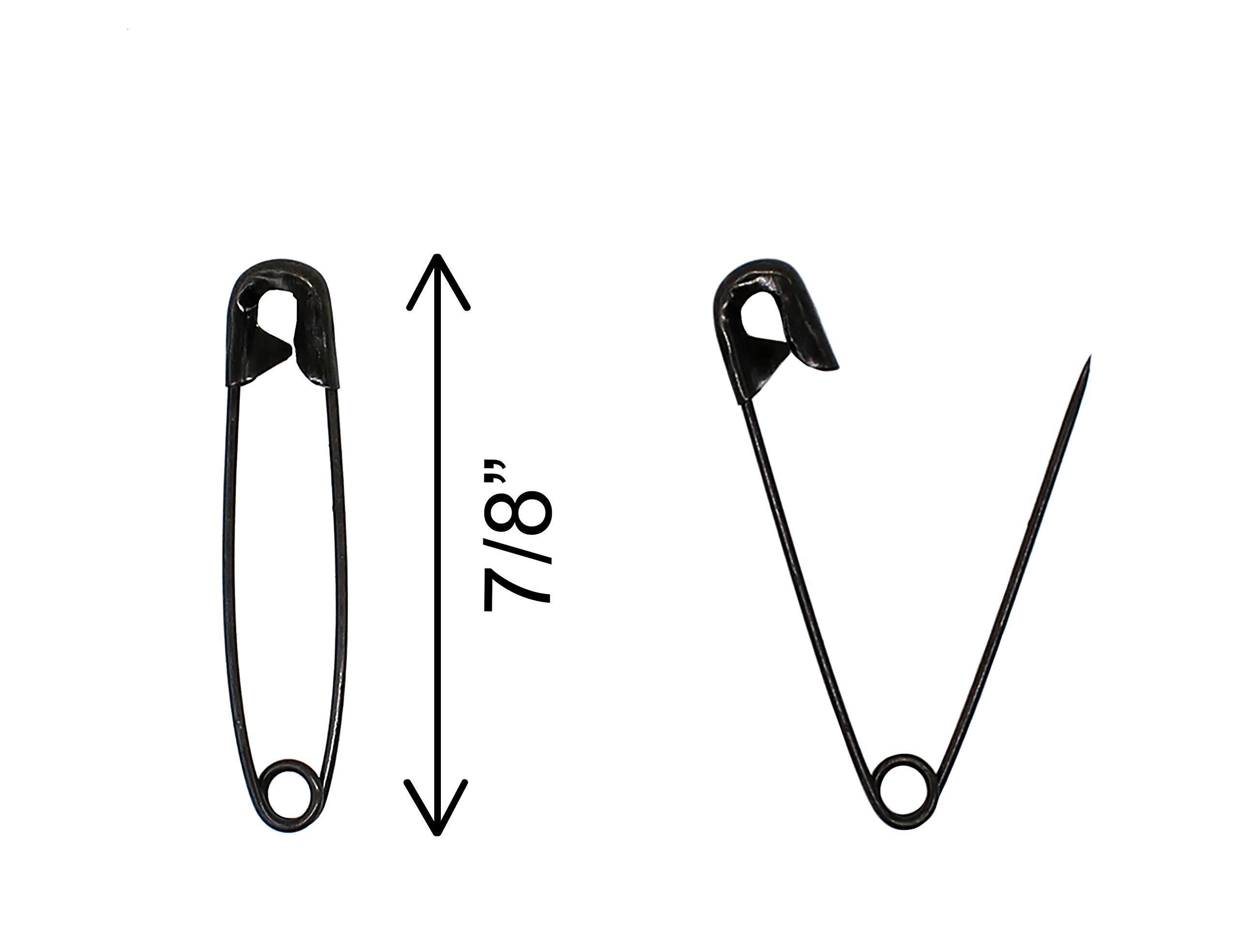 Black Safety Pins Size #0 (50pcs) for Sewing & Crafts