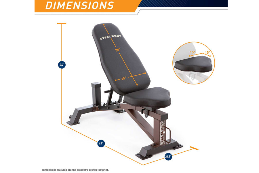 Marcy Utility Bench STB 10105 - Heavy Duty Steel Body Weight Bench for Home Gym, Strength Training & Workout - Perfect for Squats, Presses & Full-Body Exercises