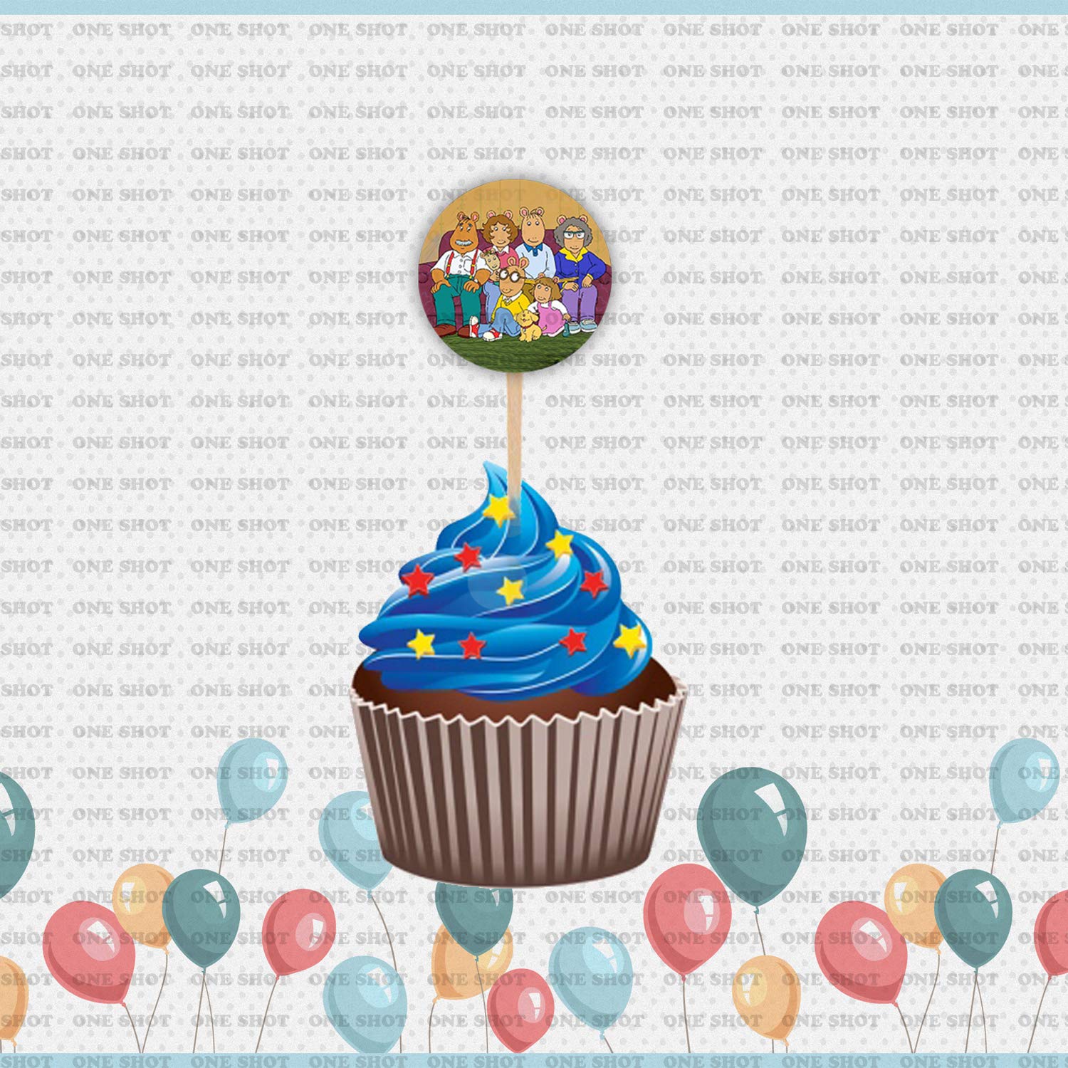 Arthur Cupcake Toppers - 24pcs Fun Birthday Party Decorations for Cakes, Cupcakes & Desserts - Perfect for Kids Birthday Parties, Baby Showers & Celebrations