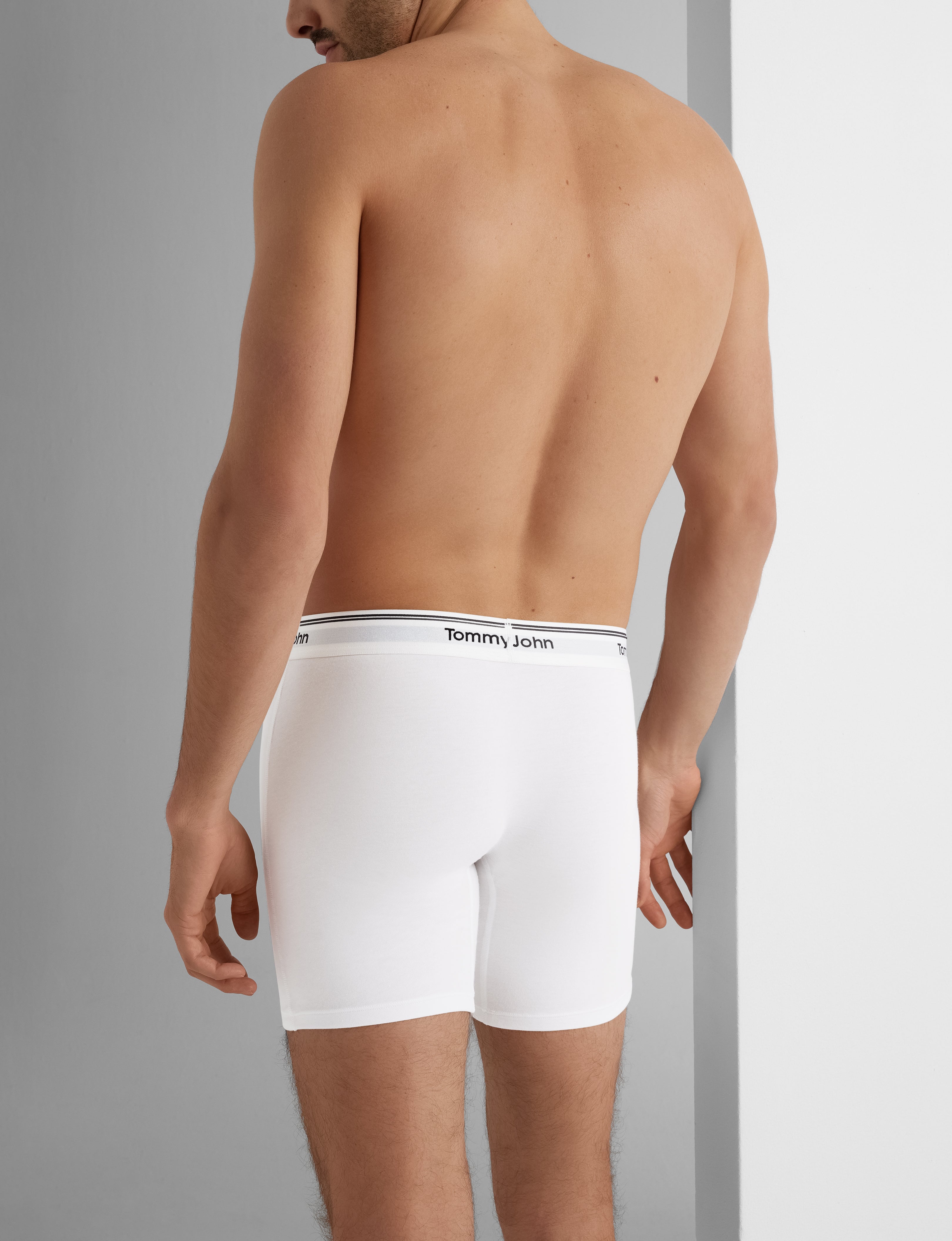 Premium Cotton Mid-Length Boxer Briefs (6-Pack) - Soft Breathable Men's Underwear for All-Day Comfort - Ideal for Workout, Travel & Everyday Wear
