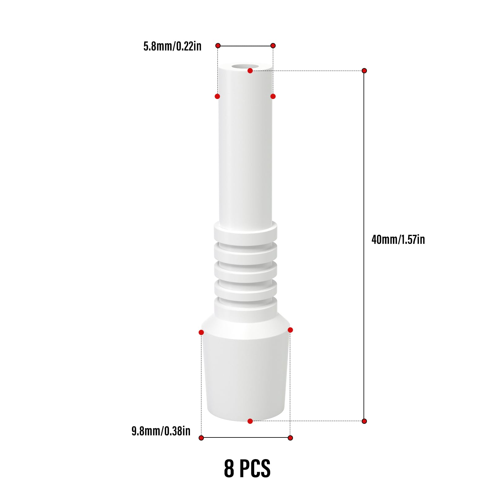 10mm 8-Piece Sand Blaster Replacement Ceramic Nozzles Kit - High-Performance White Ceramic Rust Removal Nozzles for Sandblasting Machines | Ideal for Metal Cleaning, Surface Preparation & Automotive Restoration