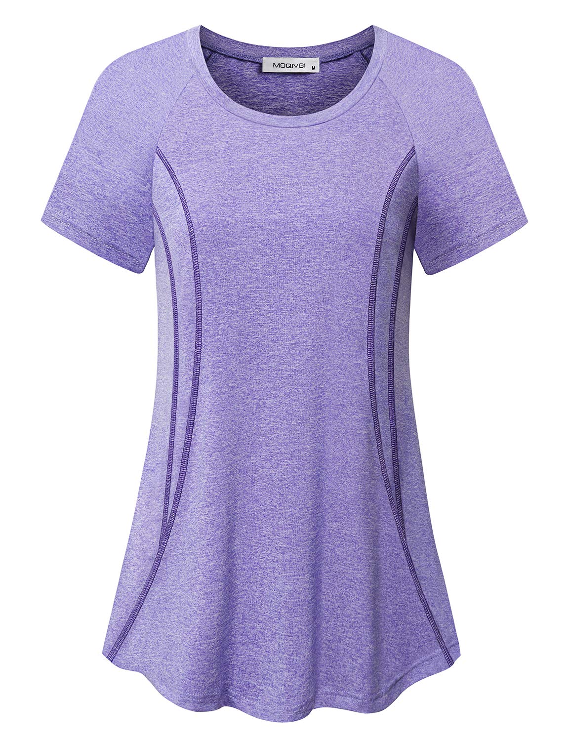 MOQIVGI Women's Short Sleeve Workout Shirts - Breathable Yoga Running Fitness Activewear Tops for Gym, Jogging & Outdoor Sports