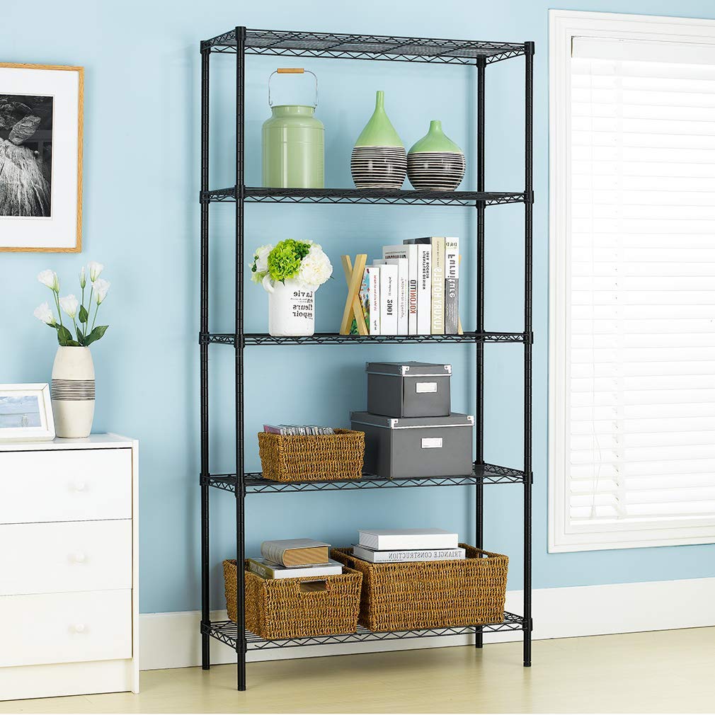 Heavy Duty Adjustable 5-Tier Metal Wire Shelving Unit - 72