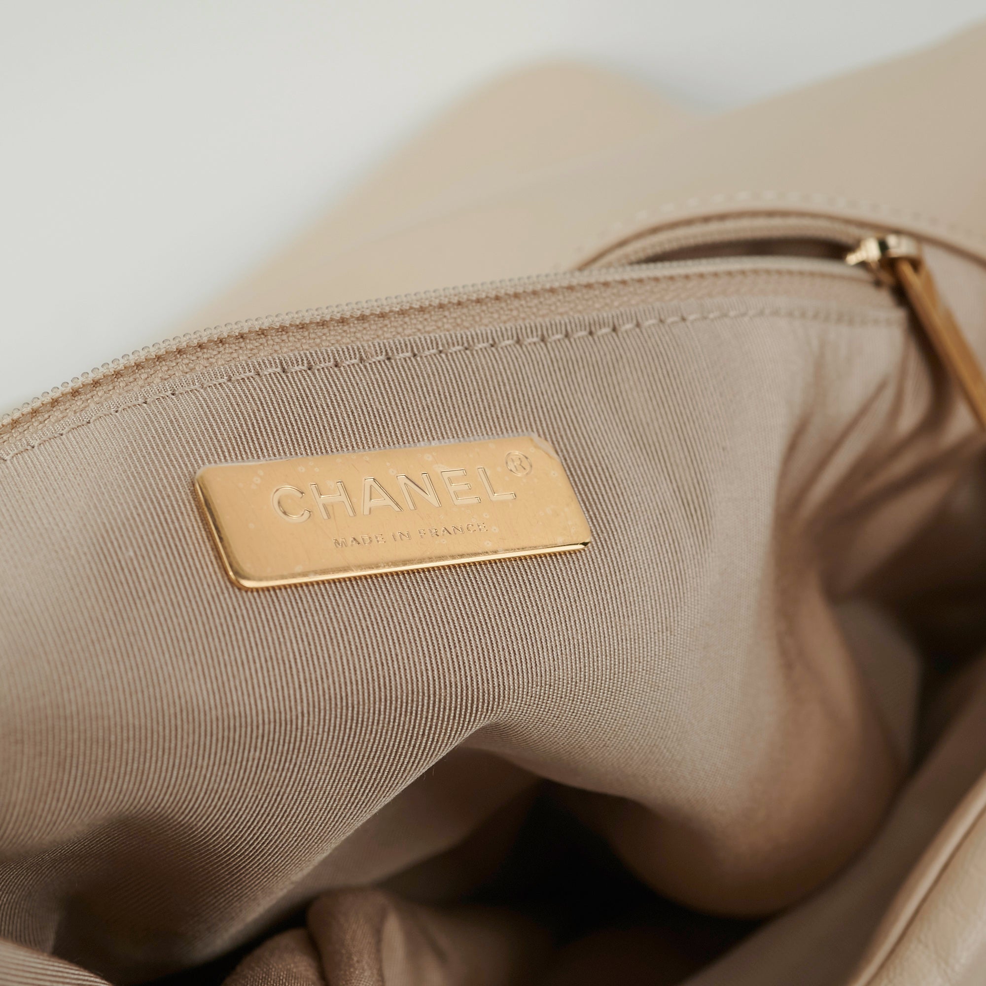 Chanel Medium/Large 19 Flap Bag in Beige - Luxury Designer Handbag for Women, Perfect for Work, Travel & Everyday Use
