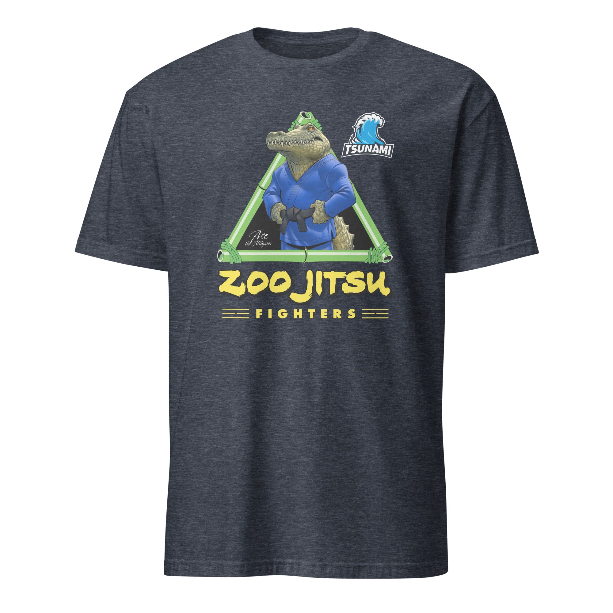 Zoo Jitsu Fighters Alligator Print Unisex Short Sleeve T-Shirt - Funny Animal Martial Arts Graphic Tee for Men & Women - Perfect for Gym, Casual Wear & Gifts
