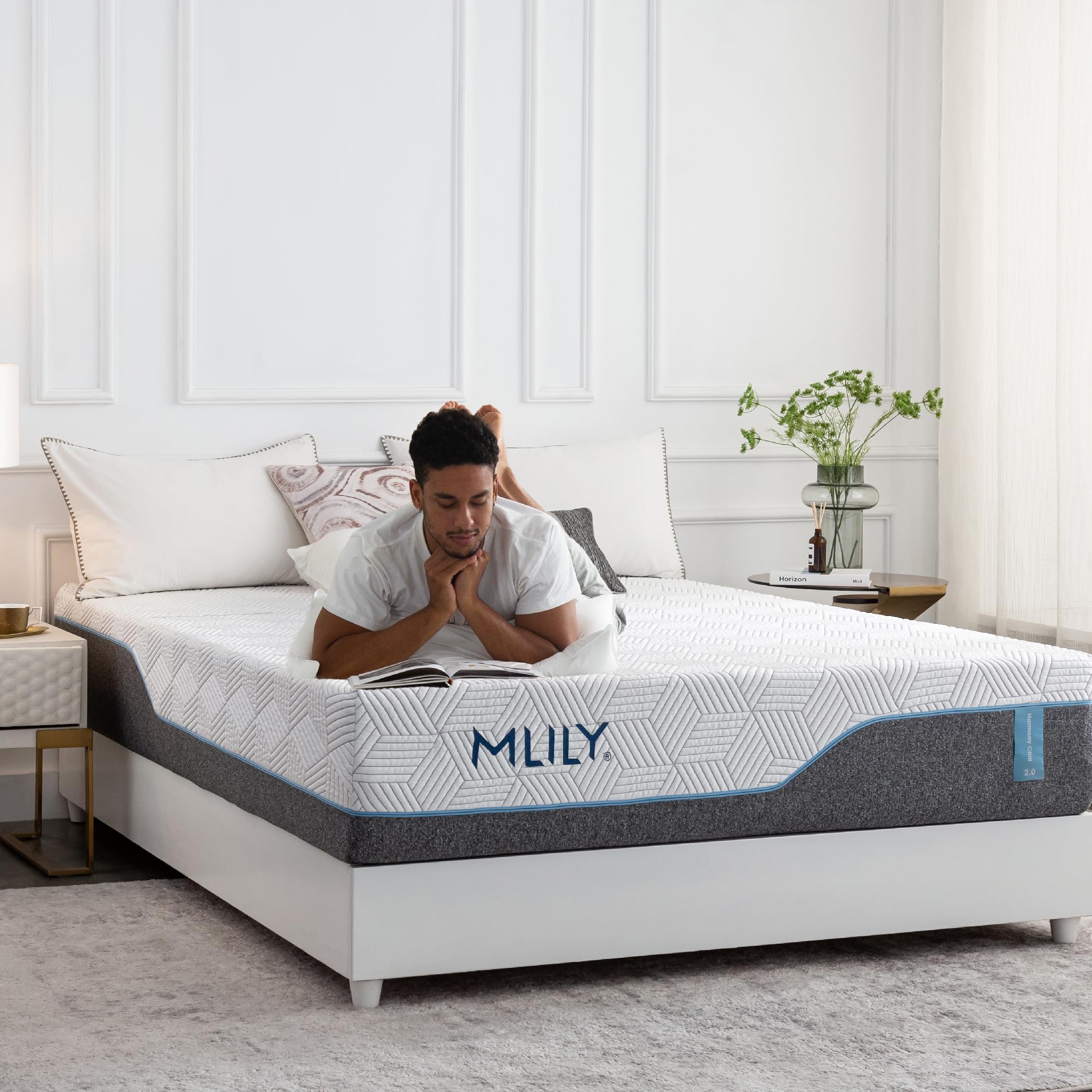 MLILY 13 Inch Twin XL Gel Memory Foam Mattress in a Box - Medium Firm with PCM Cooling Technology, CertiPUR-US Certified, Made in USA (80