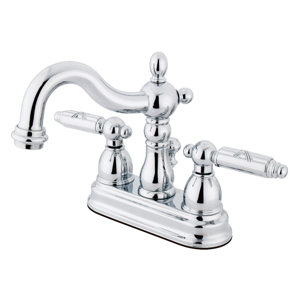 Kingston Brass KB1605GL 4-Inch Centerset Bathroom Faucet - Polished Gold Finish, Single Handle, Water-Saving Design for Sink Vanity and Powder Room Installation
