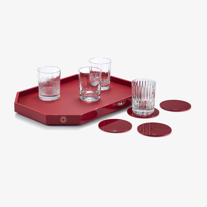 Baccarat Octogone Lacquer Tray - Luxury Decorative Serving Tray for Home, Office & Gift Giving - Elegant Design for Cocktails, Jewelry & Display