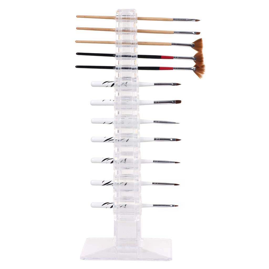 Trendy Retail® Clear Acrylic Makeup Brush Holder & Drying Rack - Organizer for Cosmetic Brushes, Makeup Tools, and Beauty Accessories - Perfect for Vanity, Salon, and Professional Makeup Artists