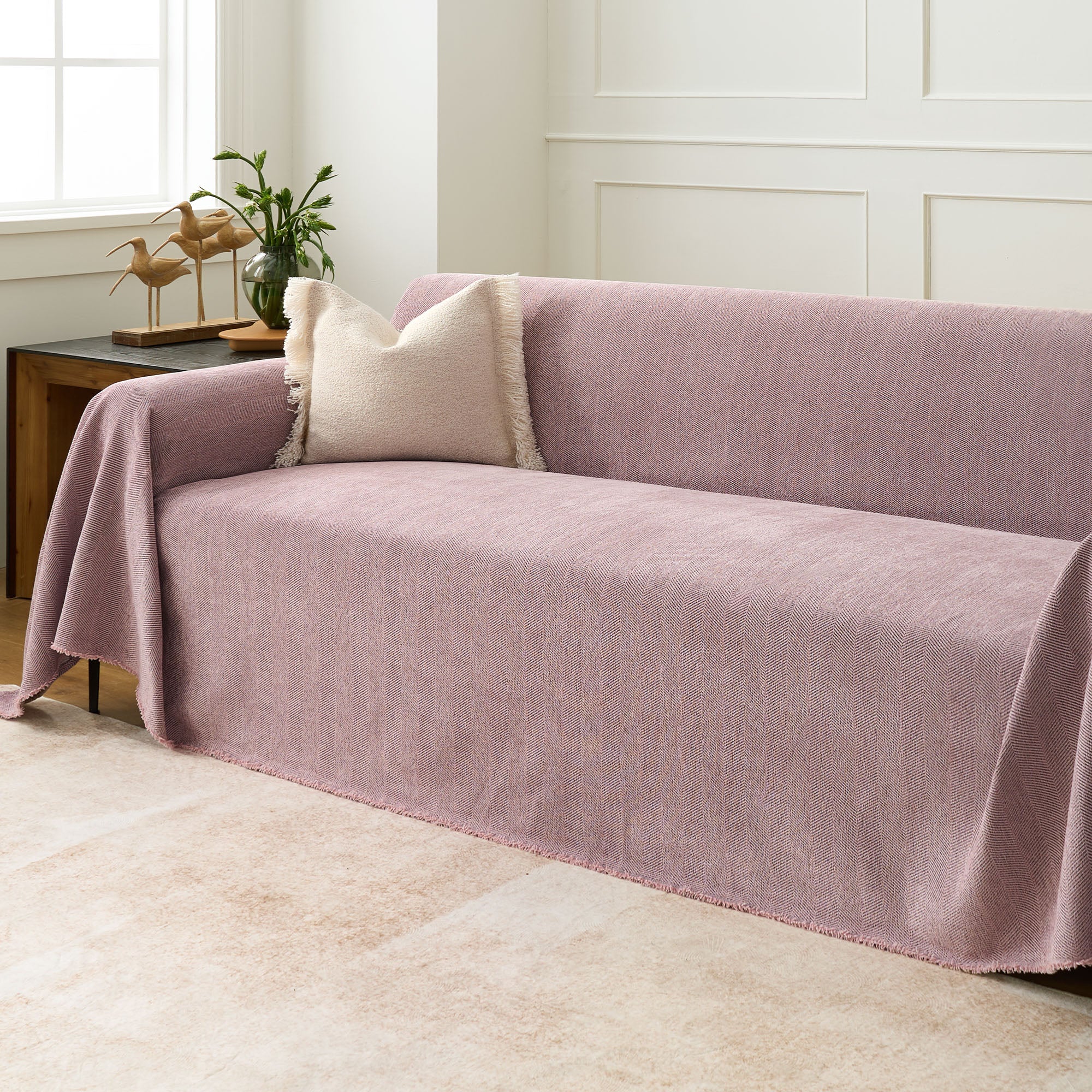 Durable Pet-Friendly Herringbone Sofa Cover - Scratch-Resistant & Washable for Dogs & Cats | Perfect for Living Room, Bedroom, or Home Office Furniture Protection
