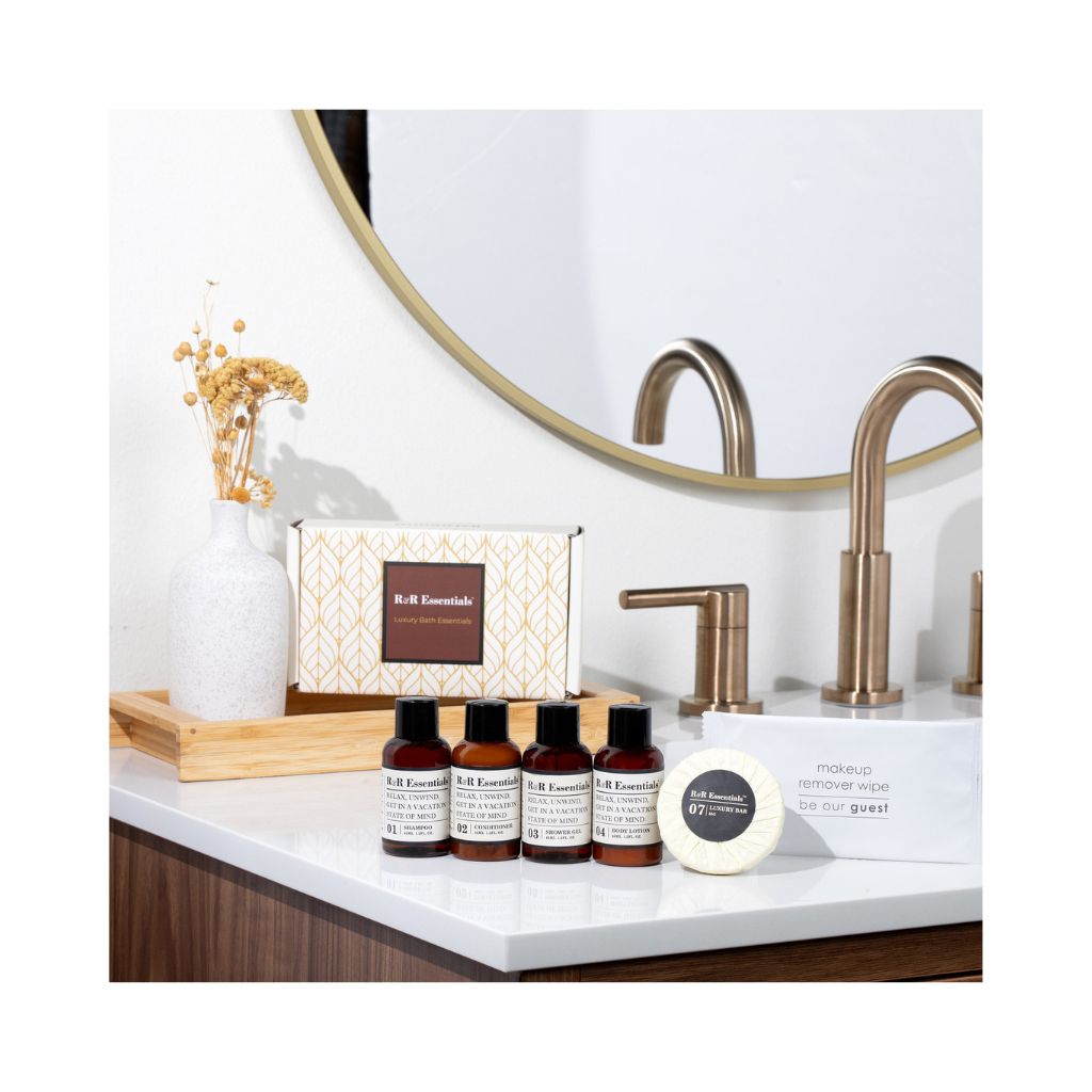 R&R Essentials Premium Hotel Toiletry Kits in Luxury Display Boxes - Travel Size Toiletries for Hotels, Gifts & Vacation Essentials