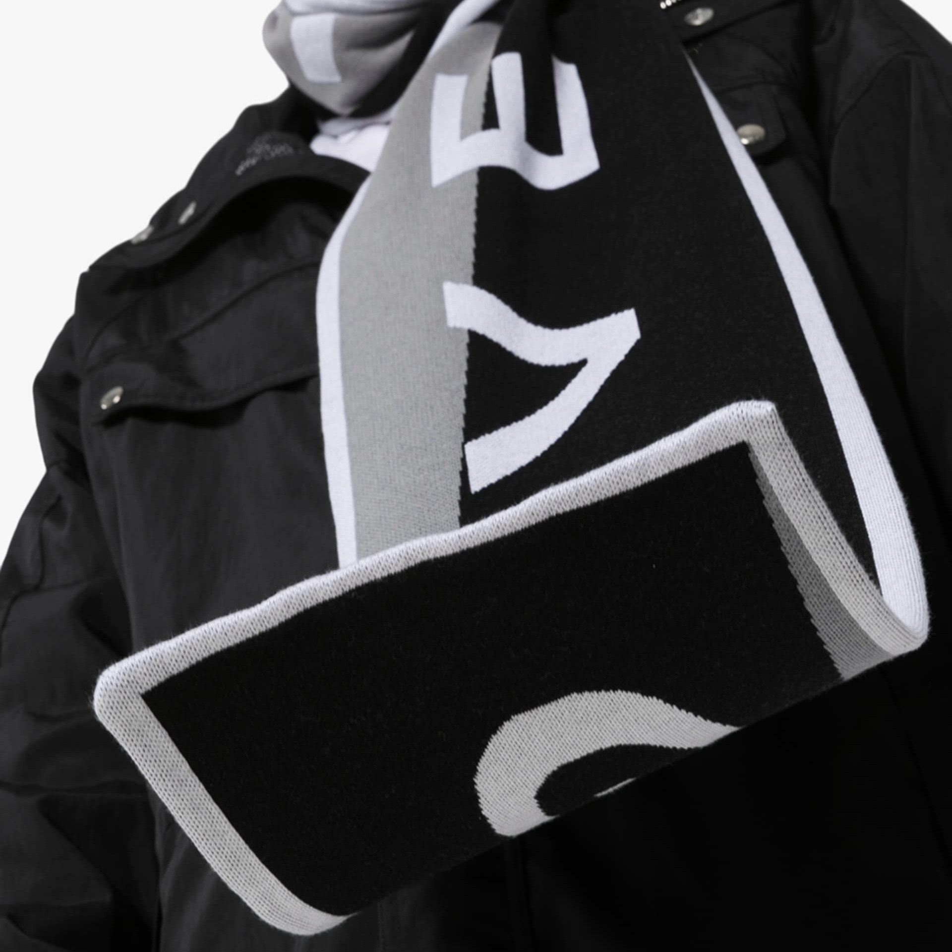 Givenchy Black & Grey Logo Team Scarf - Luxury Fashion Accessory for Men & Women - Perfect for Winter, Fall & Stylish Outfits