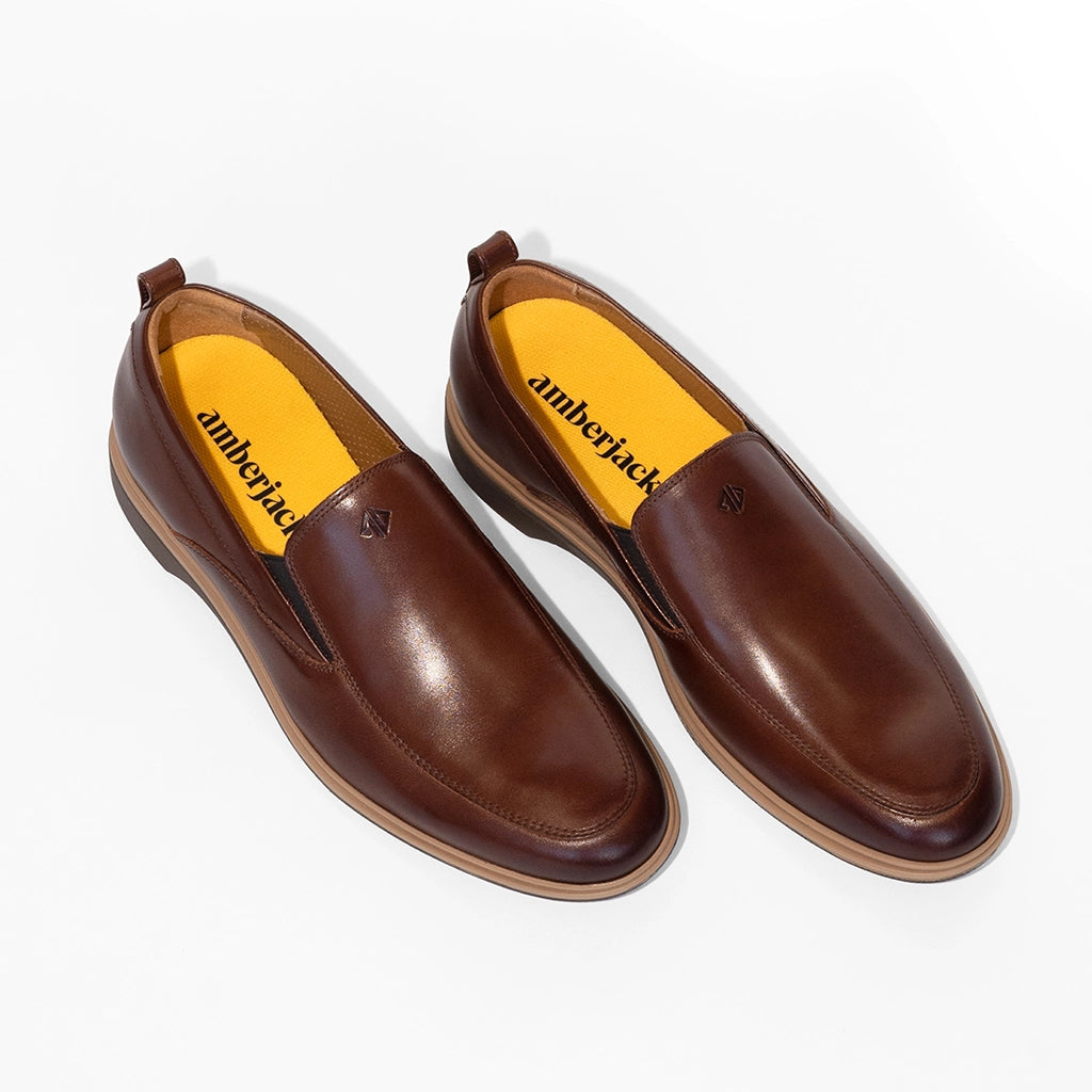 Comfortable Chestnut Slip-On Shoes for Men & Women - Casual Loafers for Walking, Travel & Everyday Wear