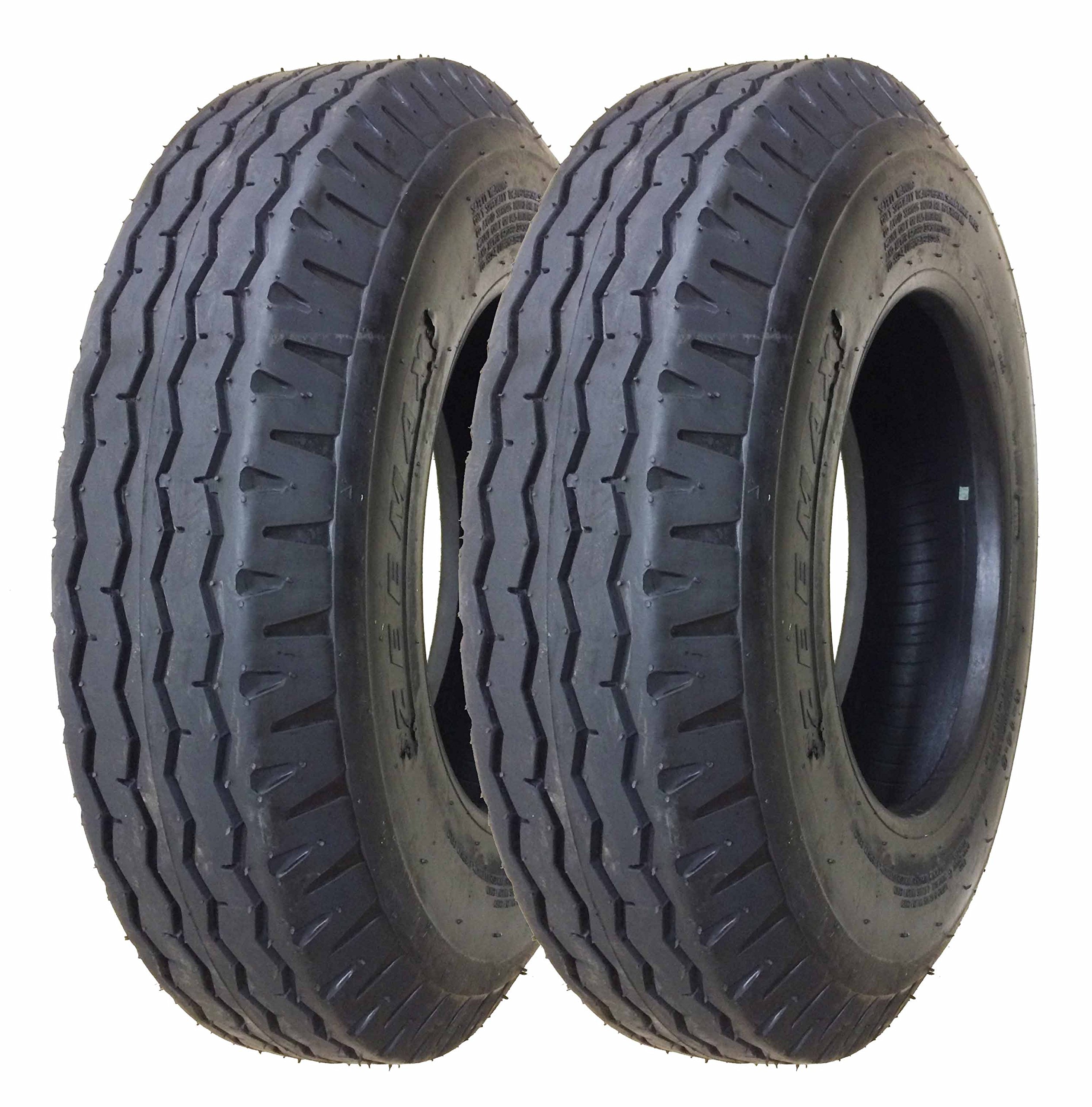 Set of 2 Heavy Duty 7-14.5 Trailer Tires 12 Ply Load Range F (11157) - Durable for Commercial Hauling & RV Trailers