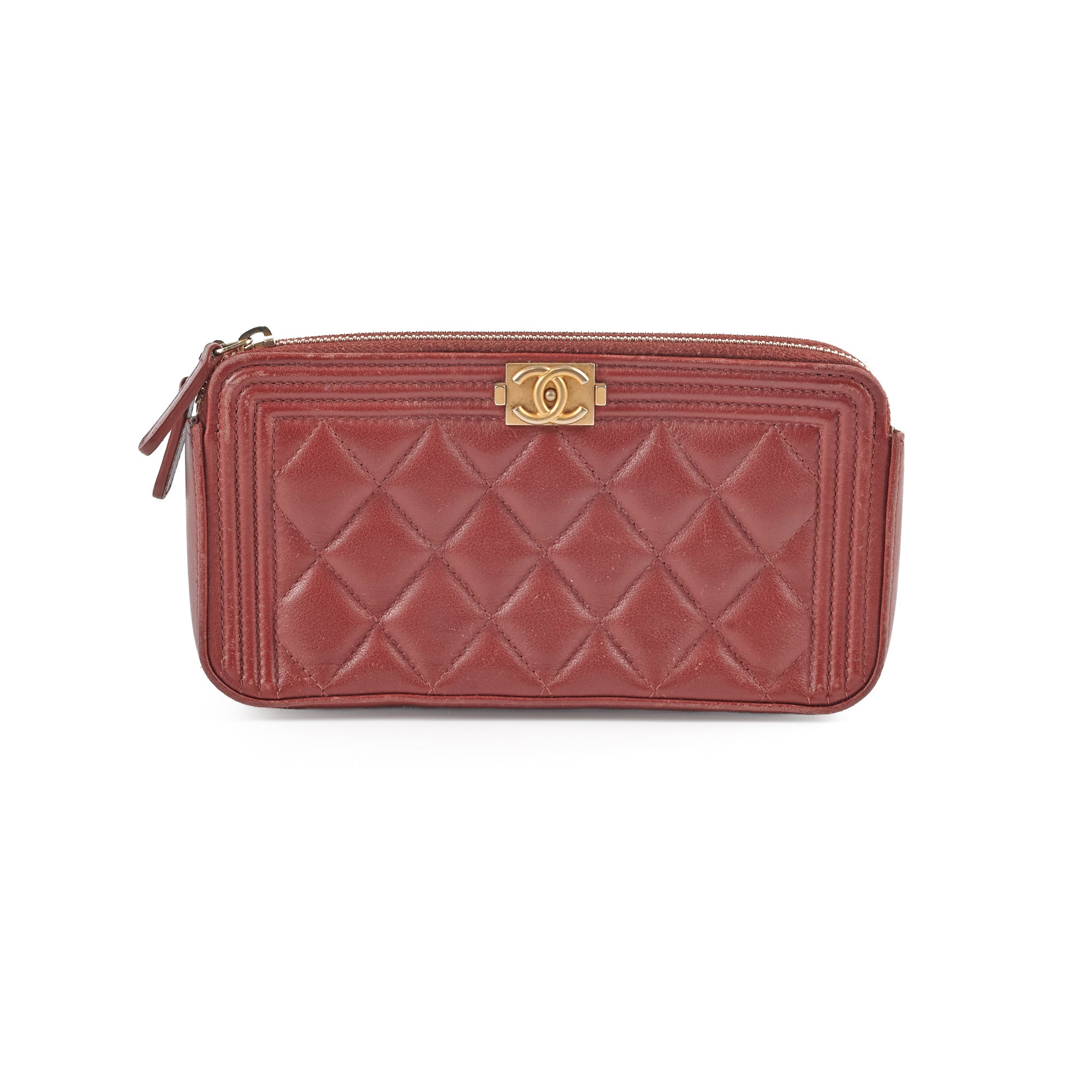 Chanel Boy Long Wallet in Burgundy - Luxury Leather Wallet for Women, Perfect for Everyday Use & Special Occasions