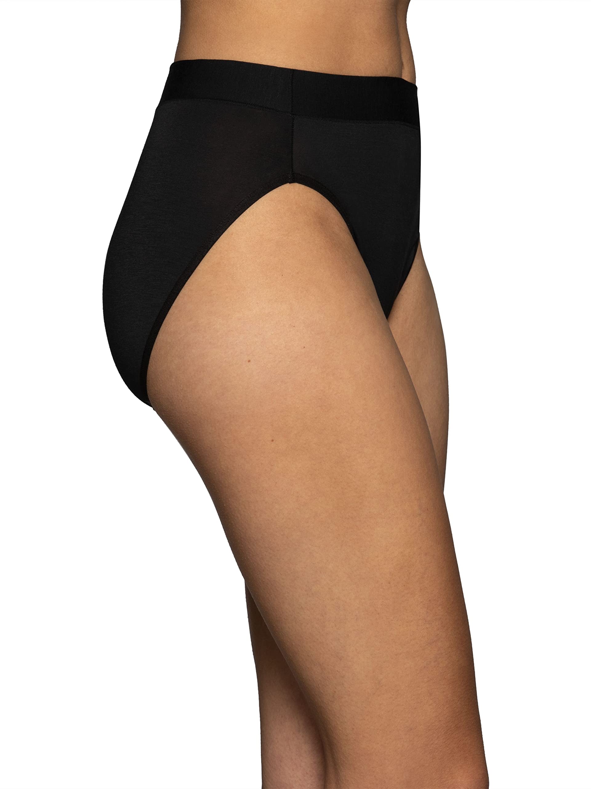 Vanity Fair Women's Beyond Comfort Hi-Cut Panties - Soft Cotton Underwear for Everyday Wear, Workout & Sleep