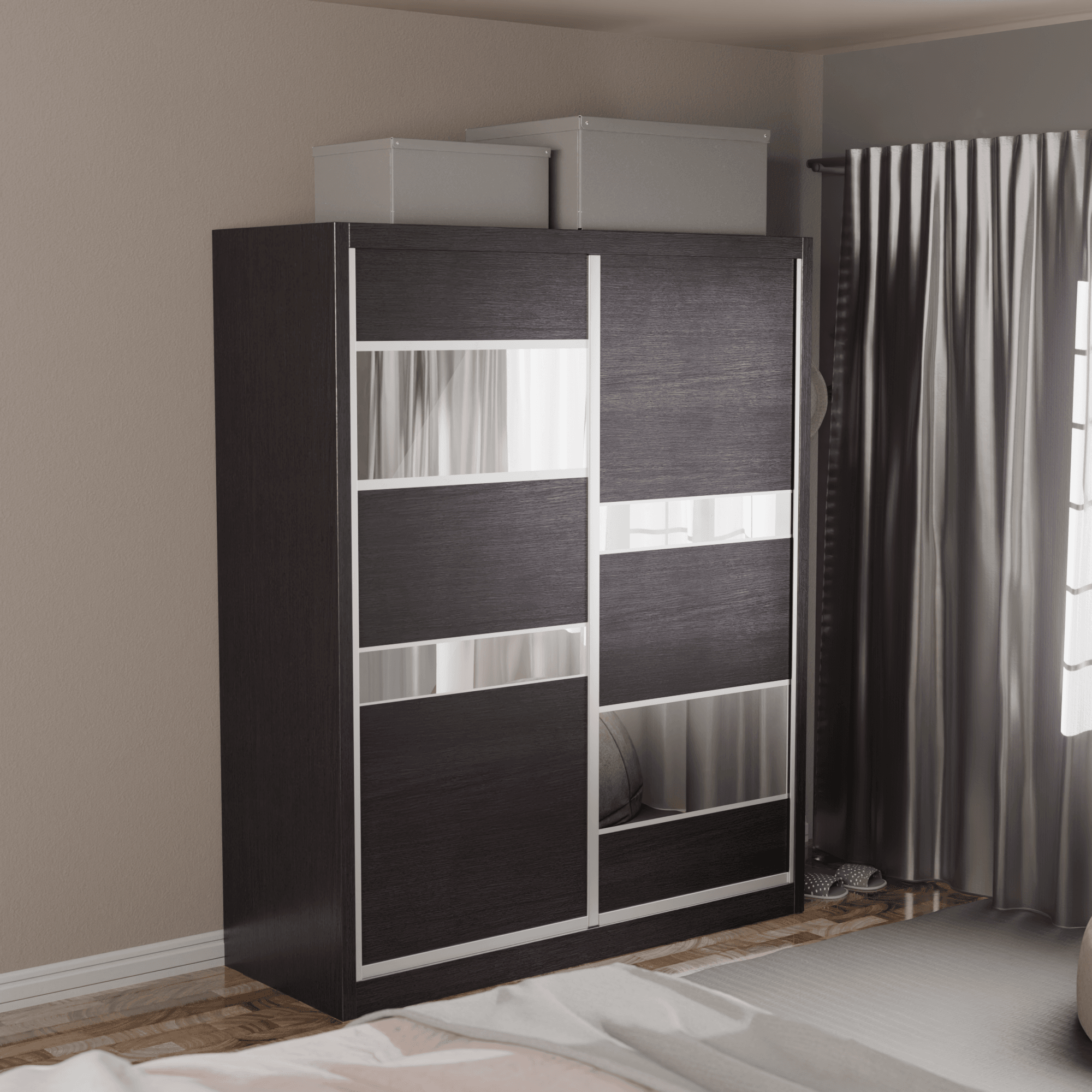 Micasa Modular Wardrobe W05 - Customizable Closet Organizer System with Sliding Doors & Shelves for Bedroom, Walk-in Closet, and Dorm Room Storage Solutions