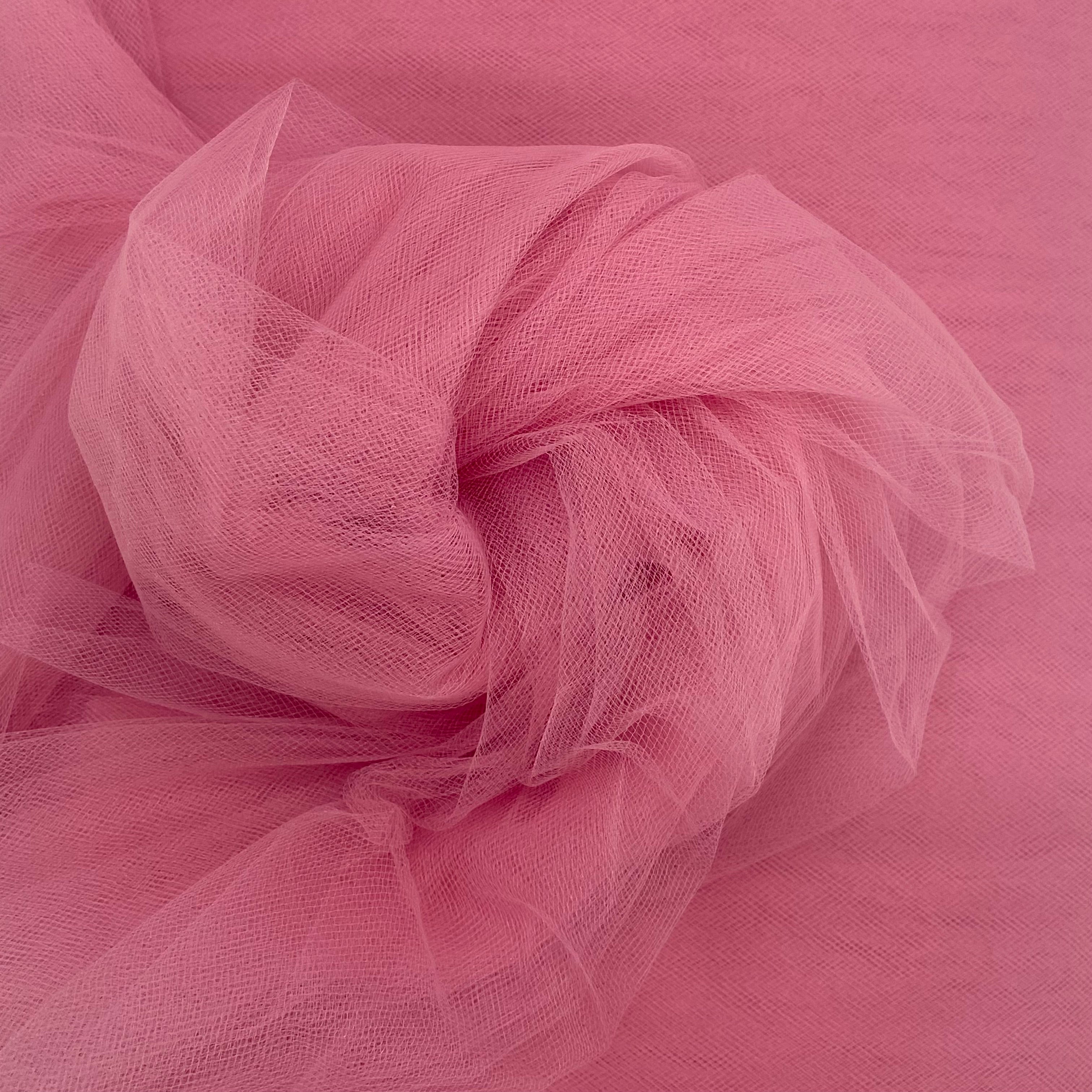 Dusty Rose American Tulle Fabric - Soft Sheer Mesh for Wedding Dresses, Bridal Veils & DIY Decorations