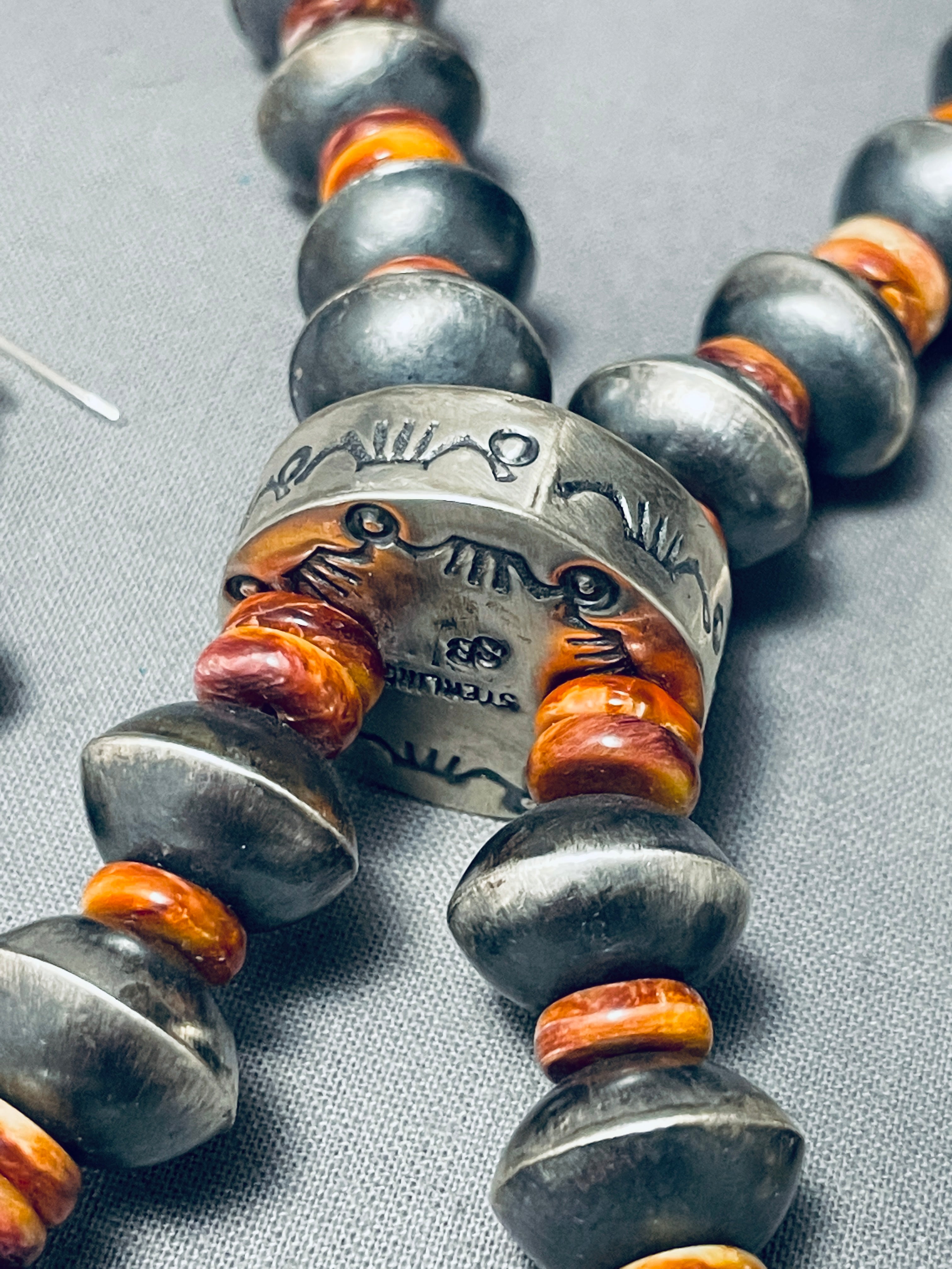 Handmade Navajo Sterling Silver Shell Necklace - 148g Authentic Native American Jewelry - Perfect for Boho Fashion, Cultural Events & Gift Giving