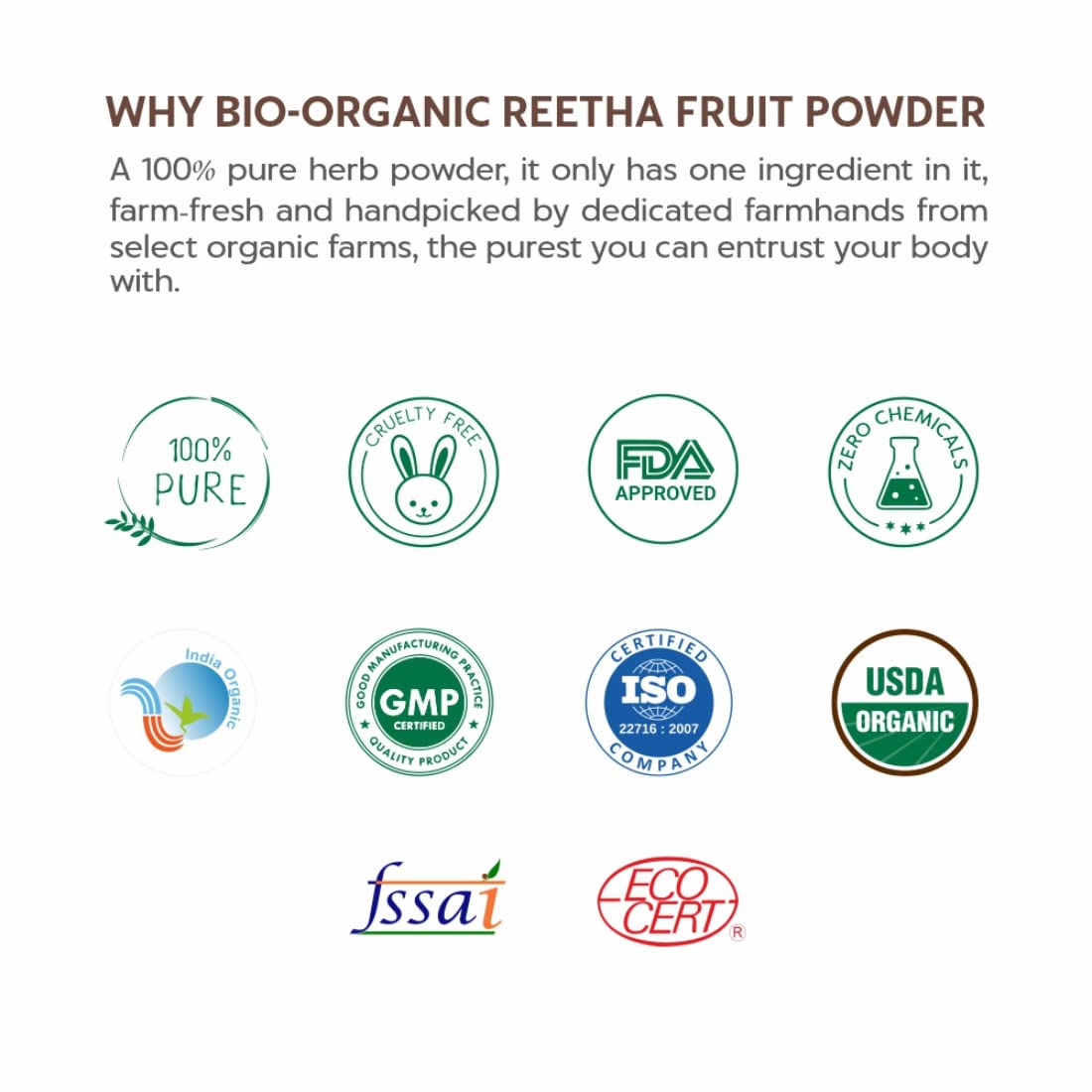 INDUS VALLEY Bio Organic Reetha Powder (Sapindus mukorossi) | 100% Organic & Chemical Free Skin Cleanser | 200g + 50g Free | Natural Hair & Body Wash for Sensitive Skin | Perfect for DIY Beauty & Ayurvedic Skincare