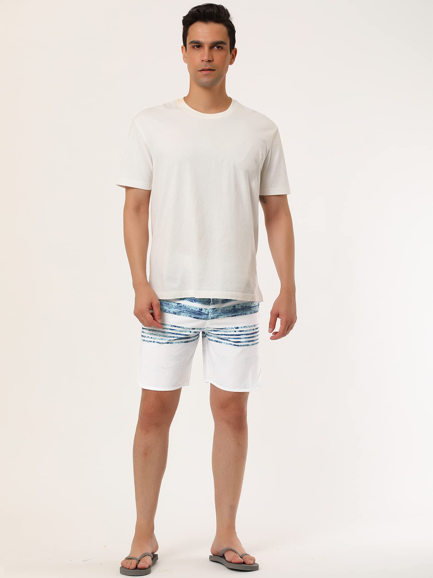 Lars Amadeus Men's Striped Beach Shorts - Quick Dry Swim Trunks with Drawstring Waist for Swimming, Surfing & Summer Vacation | Comfortable Board Shorts for Pool, Beach & Outdoor Activities