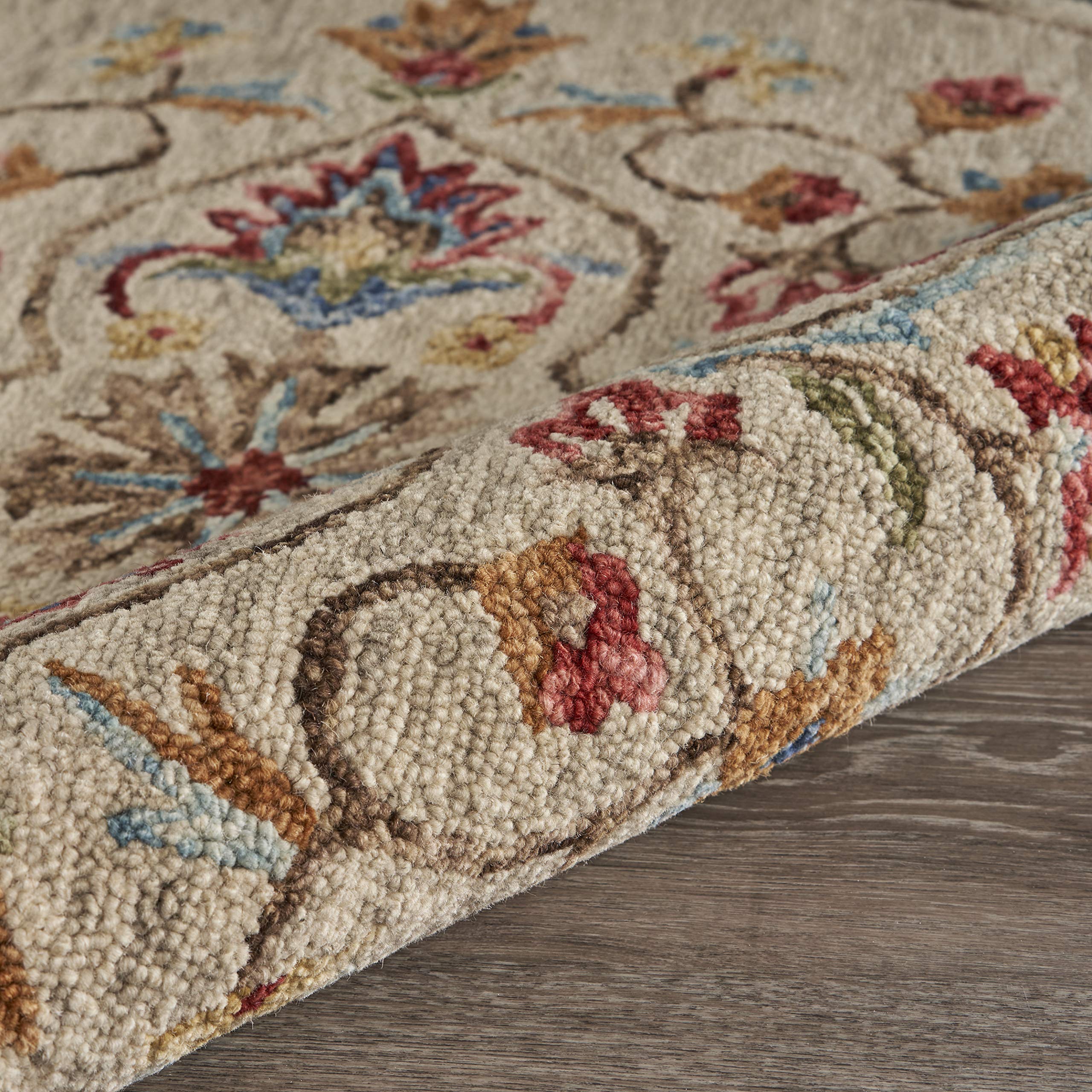 LR Home SINUOUS 6' Round Beige Area Rug - Soft Modern Boho Rug for Living Room, Bedroom & Nursery Decor
