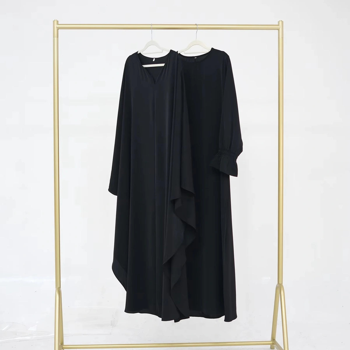 2-Piece Set Nida Abaya Dress with Cape #25949 - Elegant Muslim Women's Prayer Dress for Ramadan & Special Occasions