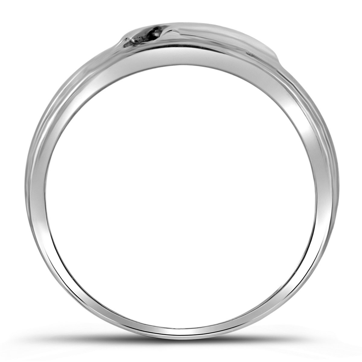 10K White Gold Black Round Diamond Men's Wedding Band Ring - Channel Setting (1/8 cttw) - Perfect for Engagement, Anniversary & Special Occasions