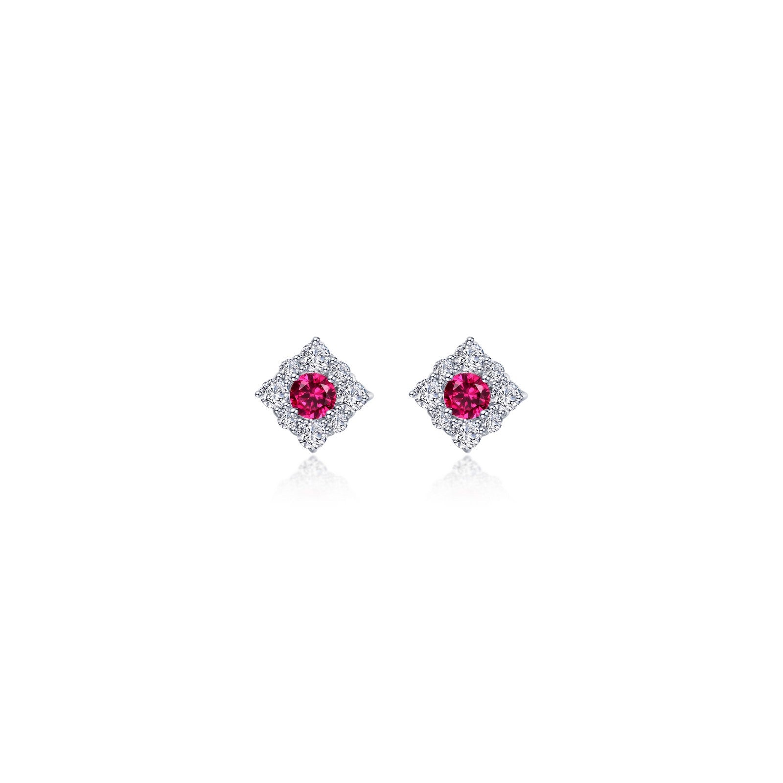 0.54 CTW Diamond Halo Stud Earrings for Women - 14K White Gold Princess Cut Bridal Jewelry - Perfect for Weddings, Anniversaries & Special Occasions