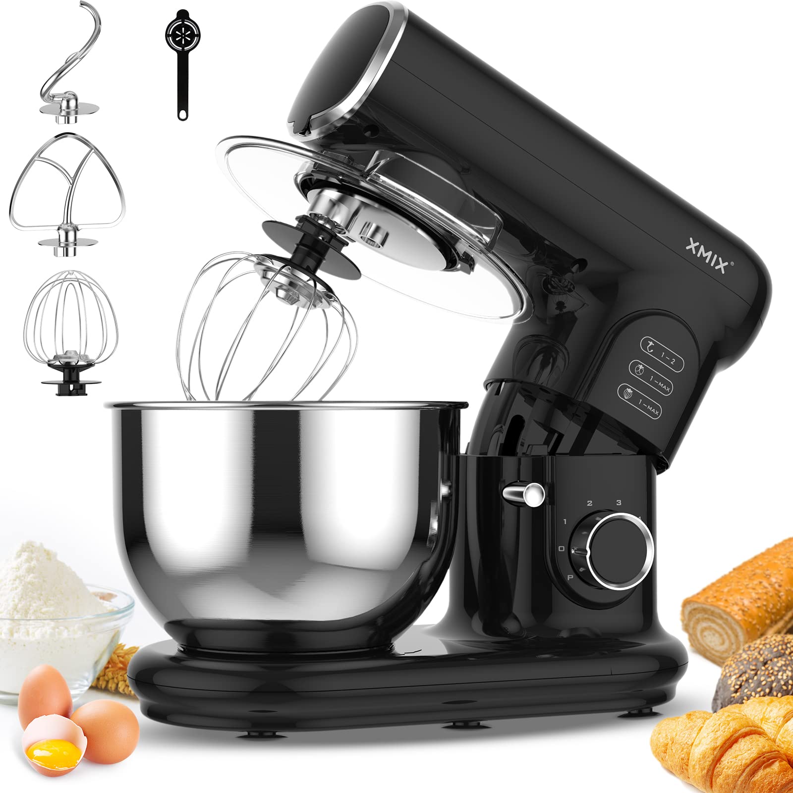 Premium Stand Mixer - 5-Qt. 7-Speed Tilt-Head Electric Mixer with Stainless Steel Bowl - Perfect for Baking Cakes, Cookies, Bread & More - Ideal for Home Bakers & Professional Kitchens