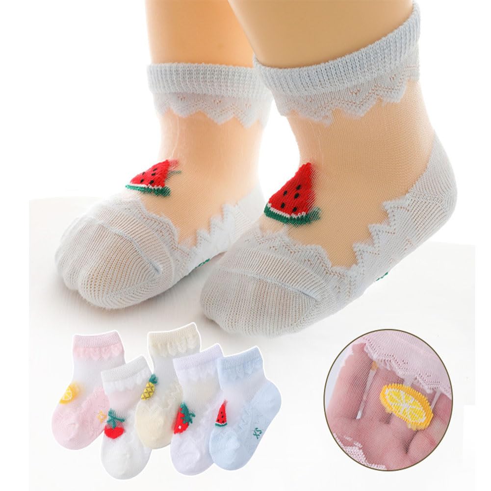 Girls No Show Ankle Socks with Bowknot - Breathable Mesh Summer Socks for Toddlers & Kids - Ultra Thin Lace Trim Socks for School, Play & Everyday Comfort